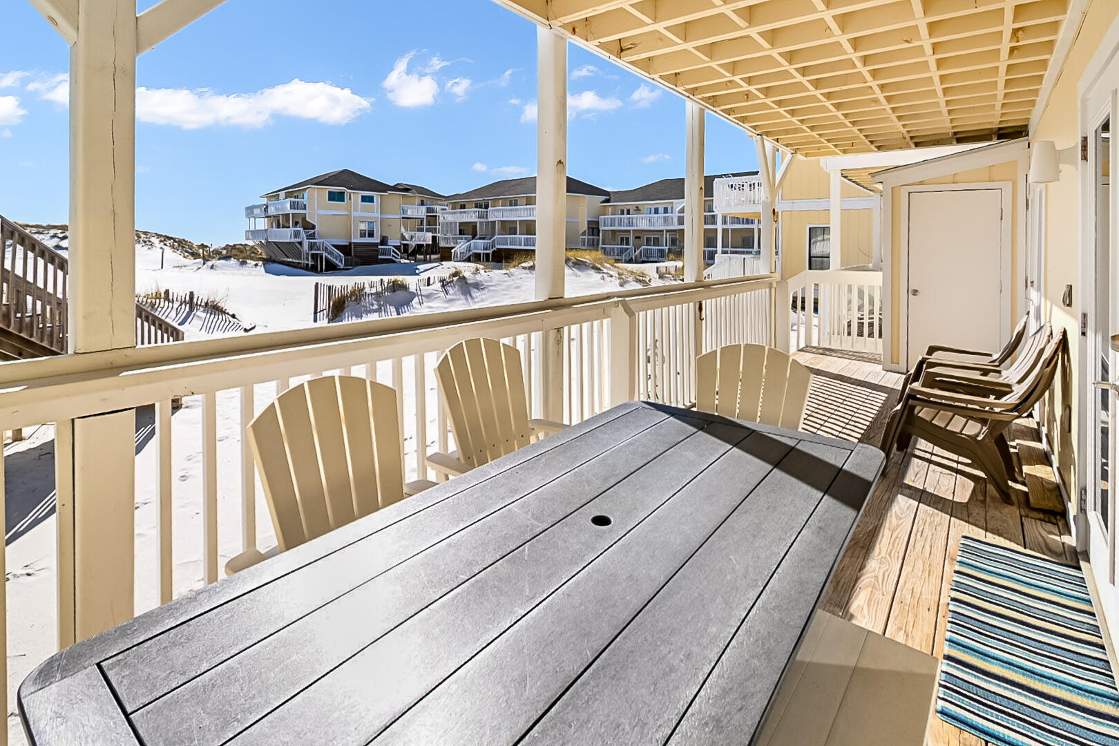 PRICE DROP to $699,000 and has approximately $40,000 in rental income scheduled. This beautifully updated, beachfront unit offers the ultimate coastal lifestyle with the ability to walk straight out to the white sand beaches. Inside you will find a bright and inviting open floor plan with modern finishes, upgraded flooring, and a stylish kitchen featuring granite countertops, stainless steel appliances and beautiful white cabinetry. The spacious living area opens to a private deck where you can enjoy the sound of the waves and breathtaking Gulf views.  Both bedrooms are comfortably sized and each bathroom has been tastefully renovated to reflect a clean coastal design.
Sandpiper Cove is a gated resort community offering an array of amenities for your families enjoy
