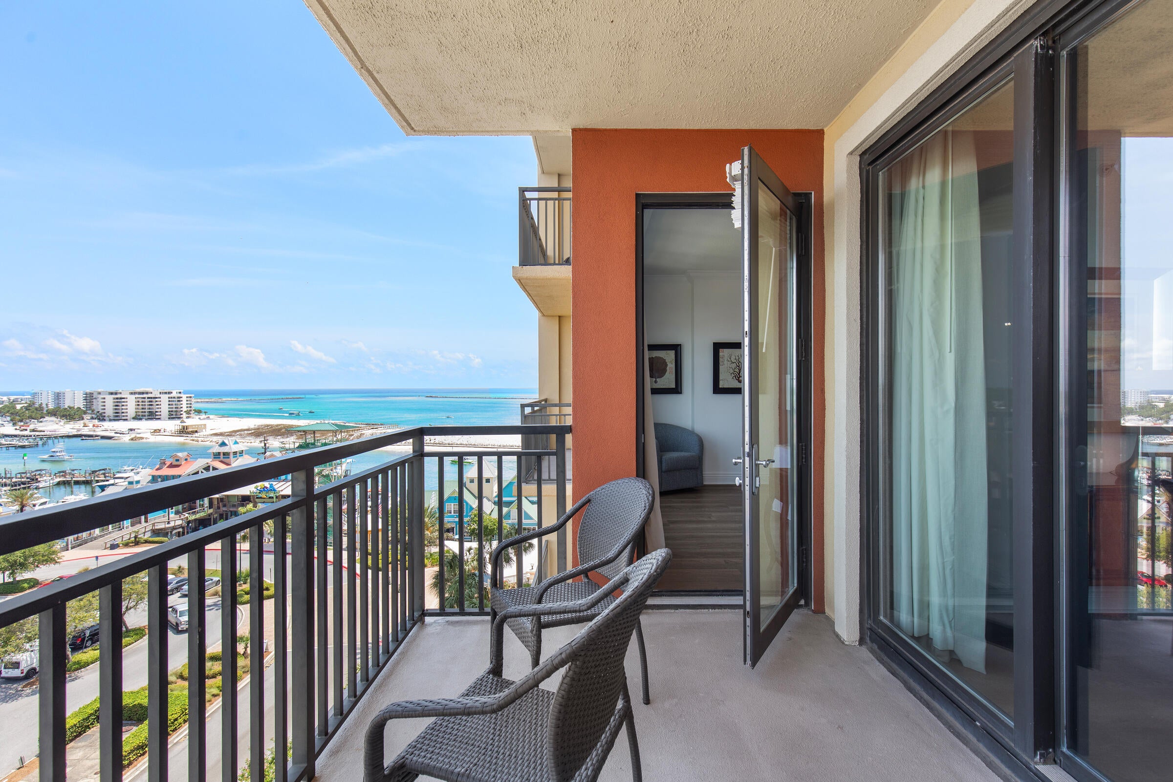 Exceptional opportunity to own in one of Destin's most sought - after resorts. Seller has made a substantial price adjustment and is motivated to consider offers. Schedule your private showing today. Located in the heart of Destin, Florida, this 3-bedroom, 3-bathroom condominium at Emerald Grande offers stunning Gulf, Harbor, and East Pass views. This move-in ready, turnkey rental investment property is professionally furnished and staged, featuring brand-new interior paint, updated flooring, a new sofa, and recent staging throughout. HvAC and washer/dryer replaced in 2021. Dishwasher replaced in 2023.Fully furnished and short-term rentals allowed. Community amenities include a beautiful lobby, covered parking garage, waterfront pool, hot tub, fitness center, spa, on-site dining, and direct access to HarborWalk Village for boating, fishing, shopping, and entertainment. Strong rental income: $73,330 (2023), $64,194 (2024), and 2025 income provided upon request. A Premier Emerald Coast opportunity with luxury amenities and proven rental performance.