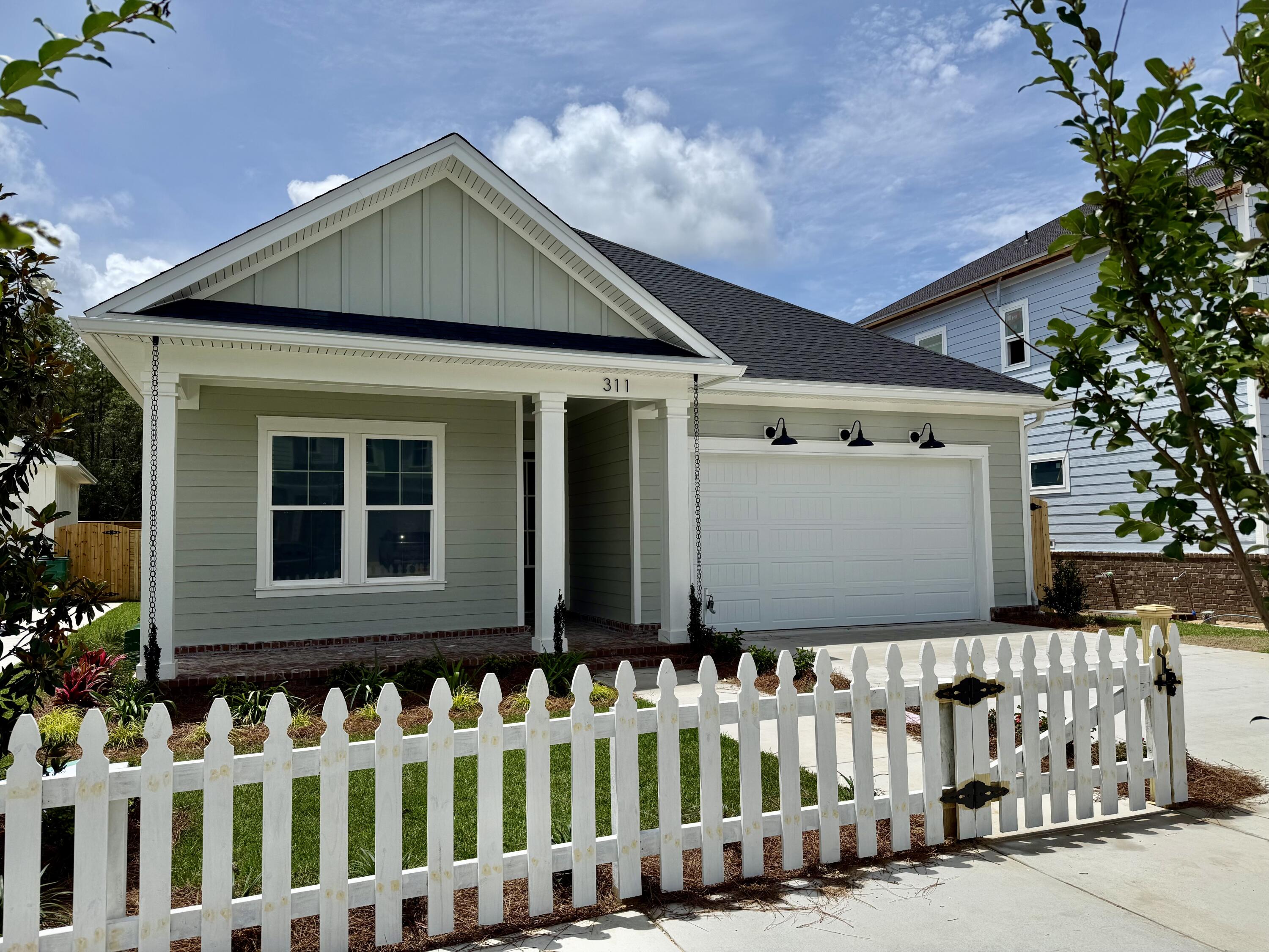 A stunning 1 story plan, the DOGWOOD, in Deer Moss Creek's newest phase, Brookfield. Est completion JUNE '26. 3-4 bedrooms (or 3 w office/bonus rm) and 2 full baths. Seller to pay 1% towards total closing costs plus $10,000 rate buy down or closing costs assistance (with another $2000 if using the preferred lender). Open floor plan on 1 floor, w/ LVP flooring in main living & tile in wet areas. Michaelangelo, white quartz counters and white shaker, wood soft close cabinetry. White custom melanine pantry shelves & custom master closet. Apron front sink in kitchen as well as a gas range, and SS appliances. Forward facing garage gorgeous curb appeal!