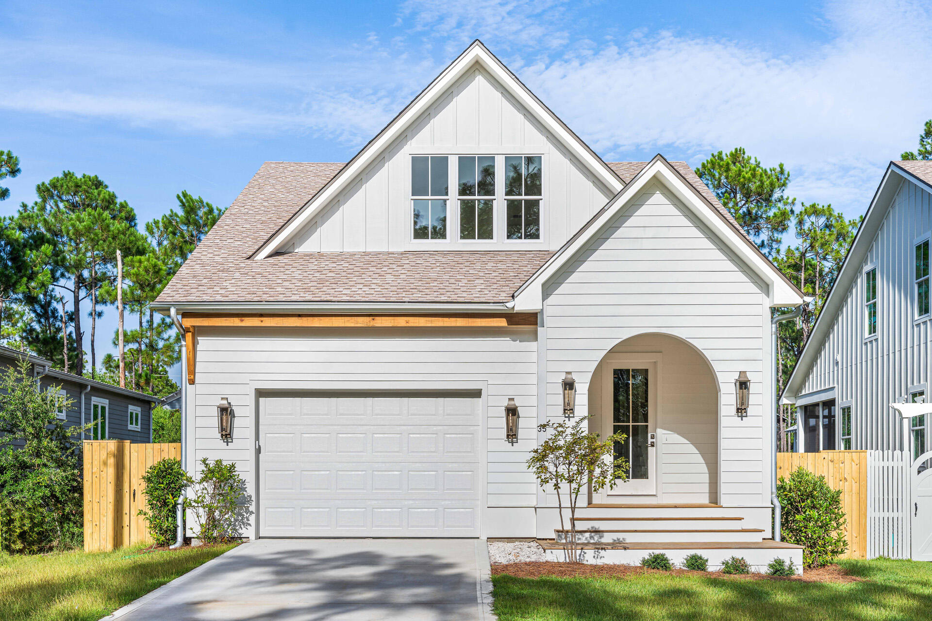 Newly built in Santa Rosa Beach, 35 K Street delivers quality construction, coastal-inspired design, and a highly convenient location just minutes from Scenic Highway 30A and the Gulf. Crafted by Borges Brooks Builders, a respected local builder known throughout the area for thoughtful craftsmanship and attention to detail, this brand new two-story home offers 4 bedrooms, 4.5 bathrooms, 2,029 heated and cooled square feet, a builder warranty, and a smart floor plan designed for both everyday living and hosting guests.

Inside, the main level features 10-foot ceilings, engineered hardwood flooring, and an open living, dining, and kitchen layout that feels bright, functional, and inviting. The kitchen is finished with quartz countertops and flows seamlessly into the main gathering spaces. The first-floor primary suite provides comfort and privacy with its own ensuite bathroom, while a separate half bath adds convenience for guests. Off the back of the home, a screened-in rear porch overlooks the fenced backyard, creating an easy outdoor extension of the living space. Upstairs, three additional bedrooms each include their own private ensuite bathroom, making the layout ideal for family, guests, or flexible use as an office, bunk room, or additional retreat. The second floor features 9-foot ceilings throughout, with one front bedroom offering a vaulted 10-foot ceiling beneath the front dormer, adding architectural character and extra dimension to the space.

The exterior is equally well finished with Hardie board siding, featuring lap siding across the front and board and batten along the sides, along with a charming dormer detail, concrete driveway, one-car garage, completed landscaping, and an irrigation system. Positioned near County Highway 393, this home offers quick access to Ed Walline Beach Access, Gulf Place, and the dining, shopping, and entertainment found along 30A. Enjoy the central Santa Rosa Beach location with convenient access west toward Miramar Beach, Sandestin, and Destin, or east toward Seaside, WaterColor, Rosemary Beach, and Panama City Beach. With brand new construction, ensuite bedrooms throughout, elevated finishes, and a prime location near the beach, 35 K Street is a beautiful opportunity in one of the Emerald Coast's most desirable areas.