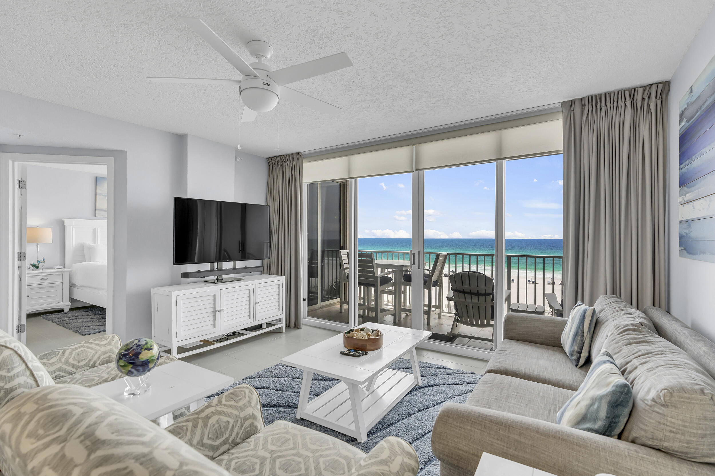 RENOVATED 2-bedroom, 2-bath GULF-FRONT condo -- a must-see! Updates include renovated bathrooms and kitchen, smooth ceilings with popcorn removed, new tile throughout, plantation shutters, drapes, and a 2023 water heater. Island Princess is a popular gulf-front complex on Okaloosa Island, close to restaurants, entertainment, and shopping. Amenities include a gulf-front pool, nearly 500 feet of beach, fitness facility, BBQ grills, community room, and covered parking. Sold FULLY FURNISHED!