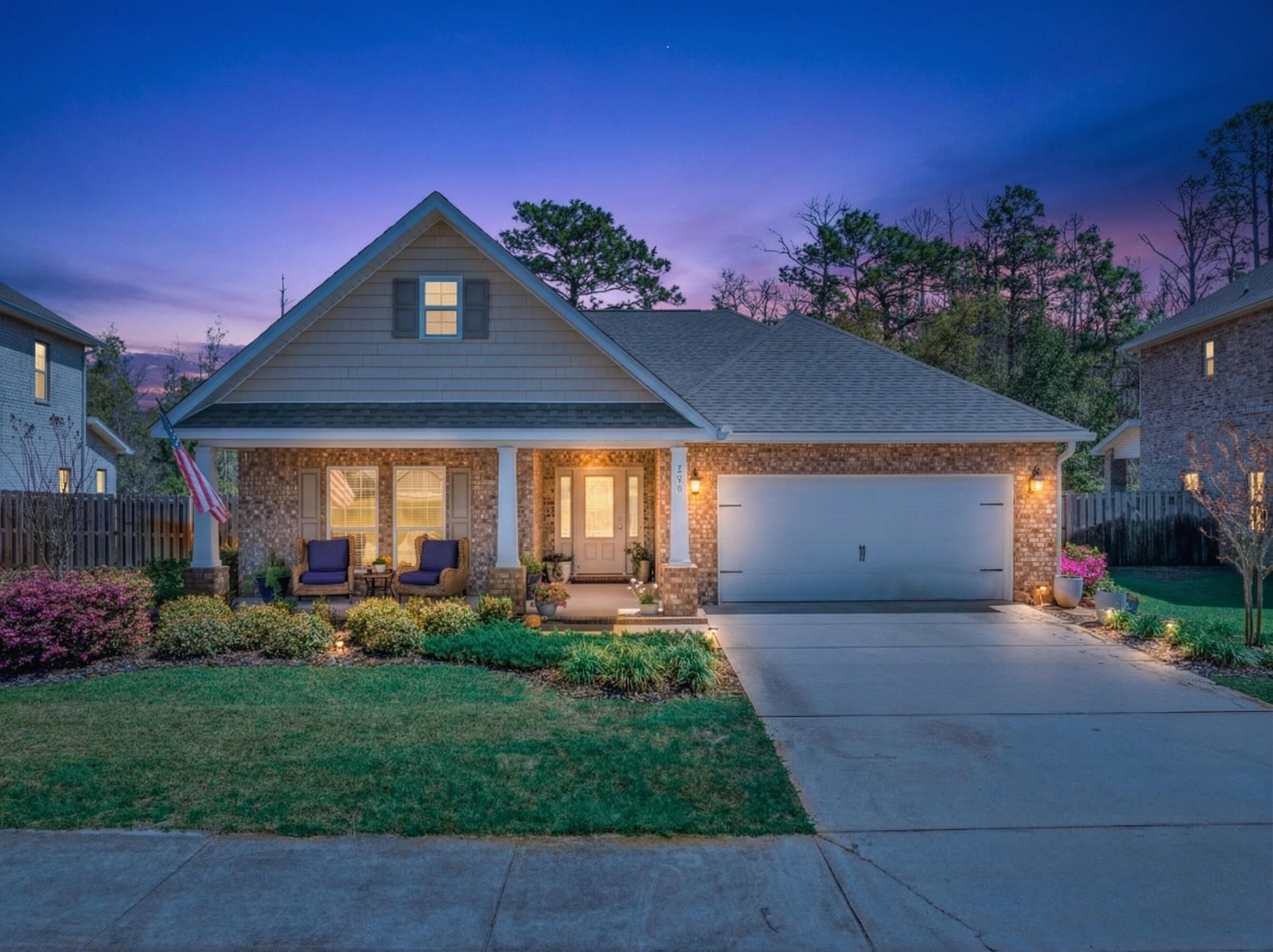 Rent this beautiful single-level home in the popular Peach Creek subdivision-- serene pond views and exceptional privacy! Ideally located just minutes from 30A's stunning beaches, top-rated schools, shopping, and golf, and only a short drive to iconic Seaside! 

Relax on the covered back porch or unwind by the fire pit while enjoying peaceful nature views in the spacious backyard. Inside, the kitchen features stainless-steel appliances, white cabinetry, and a kitchen island--perfect for casual dining and entertaining. The dining area is bright and inviting, filled with natural light. 

This thoughtfully designed floor plan offers a private primary suite separated from the two guest bedrooms. The spacious primary en suite includes a large soaking tub, separate shower, and double vanity. Additional highlights include an irrigation system, doorbell camera, and a two-car garage. Schedule a showing today!
