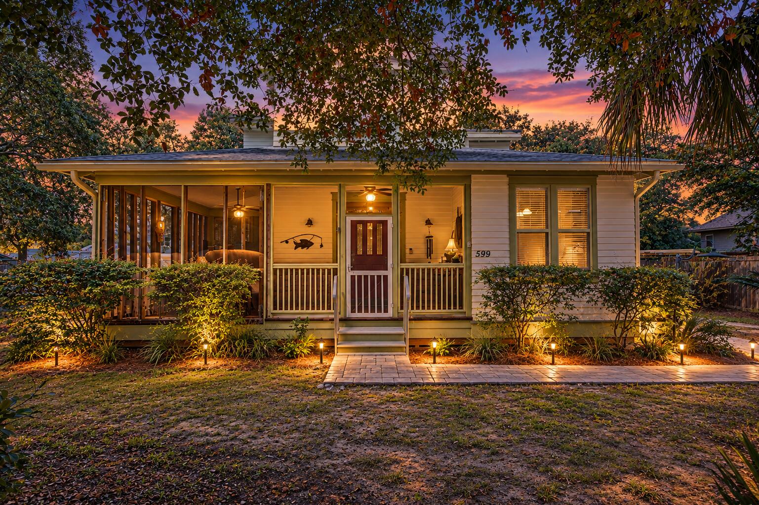 Located in the heart of Destin you'll find this charming Florida cottage sitting on over a 1/4-acre lot and surrounded by mature trees. This custom home features 4 bedrooms (with 1st floor master) and 3 full baths. A screened front porch gives this home just the right amount of southern charm. And if you work from home, you'll love the private office. The 2nd floor features 2 bedrooms with a Jack & Jill bath, spacious landing area at top of the stairs and closet with hookups for a 2nd laundry room. The position of this uniquely shaped corner lot allows plenty of privacy. And without an active HOA, you are able to utilize the land to suit your needs. 2 workshop/sheds are already onsite for all your storage needs, once which features 10' ceilings and electricity. Let's talk location - this home is conveniently located in the heart of Destin, close to schools, shopping, the harbor and 1/3 mile from Destin's public boat launch. This has been the builder's personal residence, so it is well built and needs nothing but a new owner's personal touch with some cosmetic updates.