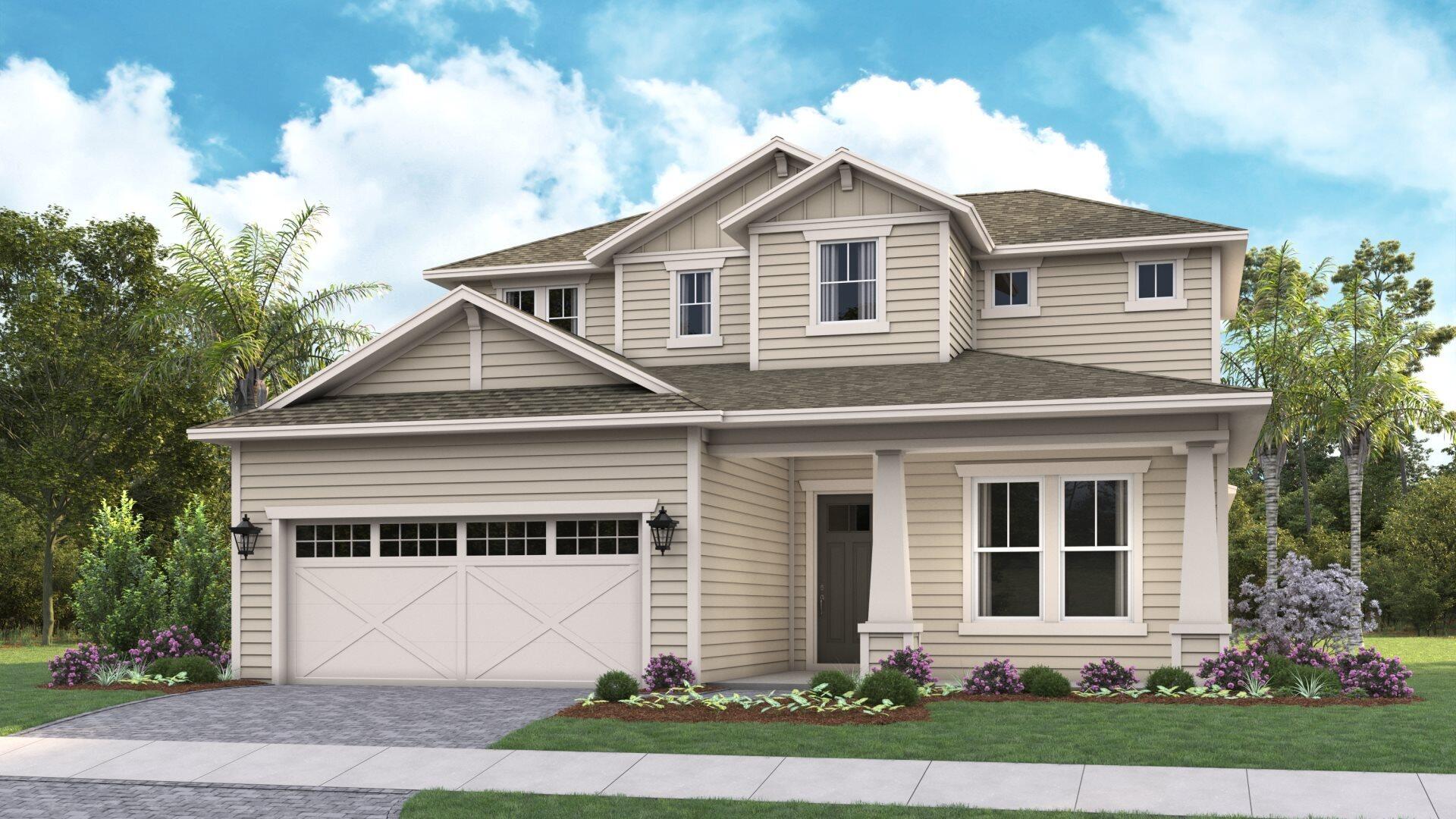 Welcome to Salt Grass at Ward Creek, Panama City Beach's newest coastal community just 5 minutes from the sugar white sands and crystalclear waters of the Gulf. This stunning Olivia floorplan delivers exceptional design with a 20 ft ceiling in the great room, impressive scale, and the craftsmanship buyers have come to expect from one of the area's premier builders. Offering nearly 3,000 sq ft of thoughtfully planned living space. The Primary Suite is conveniently located onthe main level, with flexible plan options allowing for 3-6 bedrooms and the potential to expand the home to approximately 3,400 sq ft. newest and largest floorplan offered in Salt Grass at Ward Creek. STOCK PHOTOS, PRICES SUBJECT TO CHANGE. Photos of a decorated model home are for reference only.Actual home will differ.