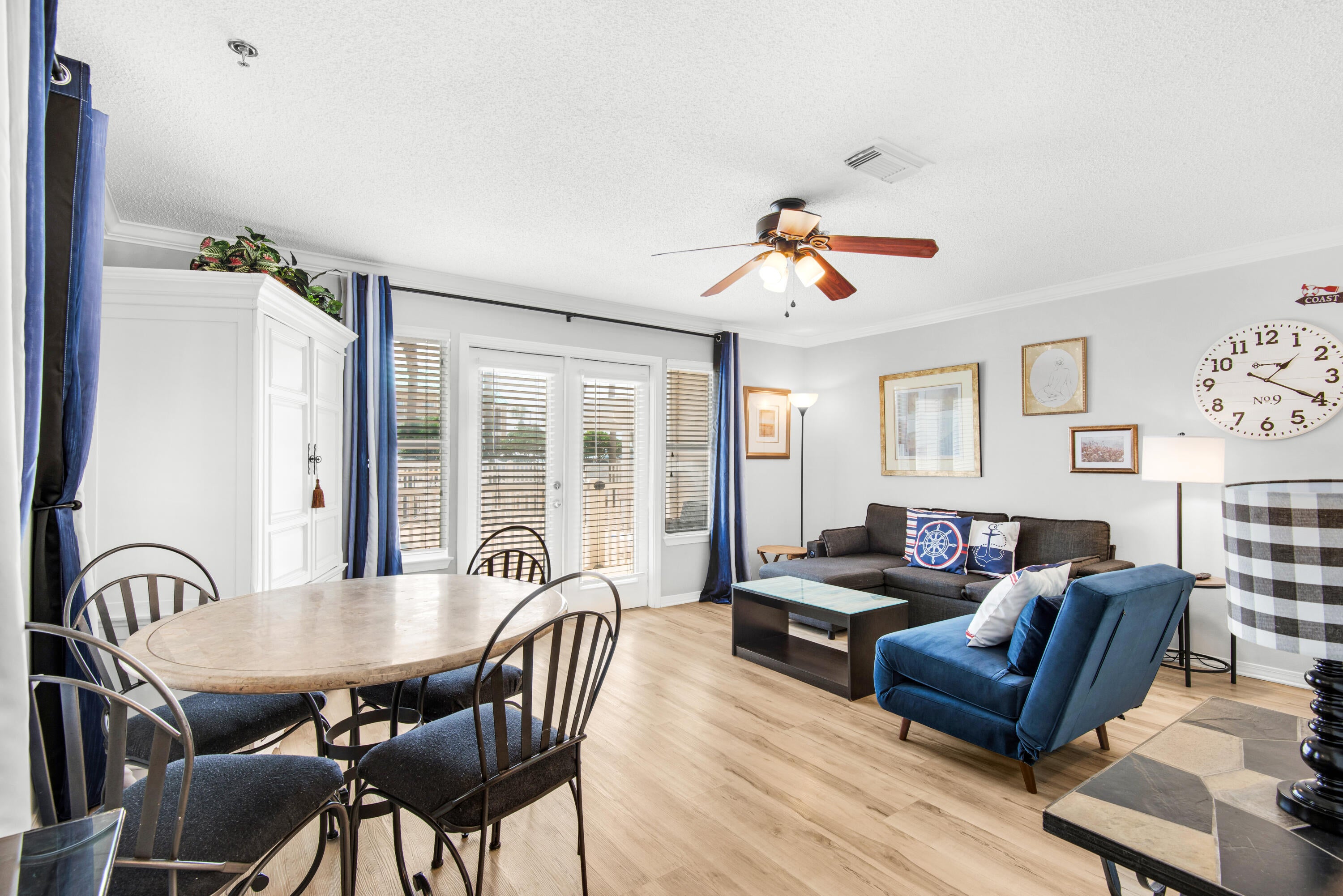Grand Caribbean East is a low density, three-story property located in the quiet and desirable Crystal Beach area of Destin that offers a relaxed, intimate atmosphere and is just across the street from the BEACH!  This upgraded FIRST FLOOR END UNIT features new wood look vinyl plank flooring, an open main living area and a large private balcony located directly in front of the pool.   It comes with a large master suite, hallway bunk beds and the kitchen features freshly painted wood cabinetry, breakfast bar with beautiful bar lights, tiled backsplash and stainless appliances.  Grand Caribbean amenities include well-kept grounds, a pool and hot tub, grilling and picnic area, and large private parking lot. The beaches and beautiful Emerald Green waters of the Gulf are easily accessed by two dedicated walkways across the street and the new Tarpon Park that recently opened with free parking and wide beach access.  This unit is perfect for either an investment property or 2nd home.  It is currently on a self-managed vacation rental program that grosses over $50k annually with ytd gross revenues exceeding $31k with high owner usage. Hurry and schedule a showing soon!   Buyer to confirm sq footage.