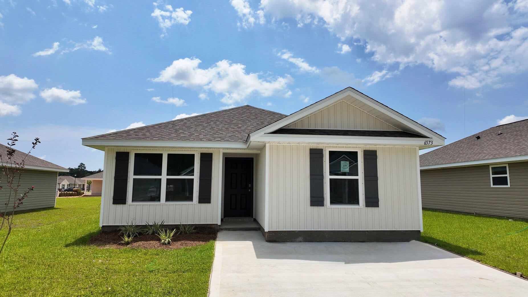 The charming Rivers Cove community offers residents use of it's gorgeous Community Pool, Community Room and Playground. The ''Sullivan'' plan is a cozy cottage style home with no wasted space, a desirable open design for relaxed living. A stylish 4 bedroom, 2 bath home, plus a large storage room. Easy care beautiful wood look flooring, delightful kitchen with stainless appliances, quiet dishwasher, smooth top range, built in microwave and pantry. Also included is Fabric hurricane door/window protection and a Smart Home 'Connect' system with several convenient Smart Home Devices. ALL LISTING pictures, colors, features, and size may vary. Square footages are approximate.