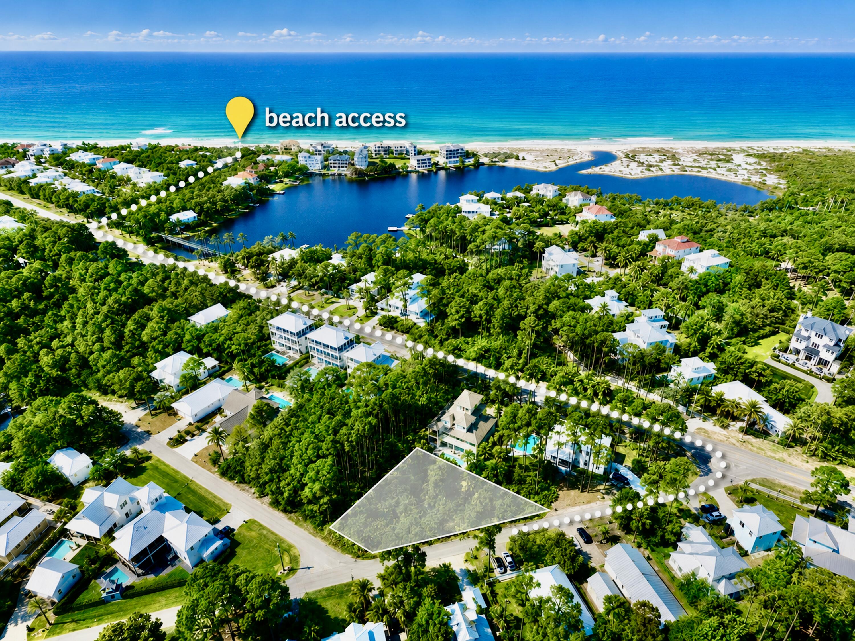 READY TO BUILD on 30A's desirable west end! This high and dry homesite is fully prepped with tap fees already paid, the lot cleared, and full set of house plans. With no HOA and no required build-out timeframe, this property offers outstanding flexibility for a primary residence, second home, or vacation rental.

Ideally located just steps from the Scenic 30A bike and walking path and a short stroll to the Stallworth Beach access, this homesite also enjoys close proximity to Topsail Hill Preserve State Park, restaurants, Butler Elementary, Sacred Heart Hospital, Gulf Place, and Grand Boulevard for shopping, dining, and entertainment.

Included floor plans and home renderings are available in the photos, making this an exceptional opportunity to bring your 30A vision to life with much of the work already completed.
