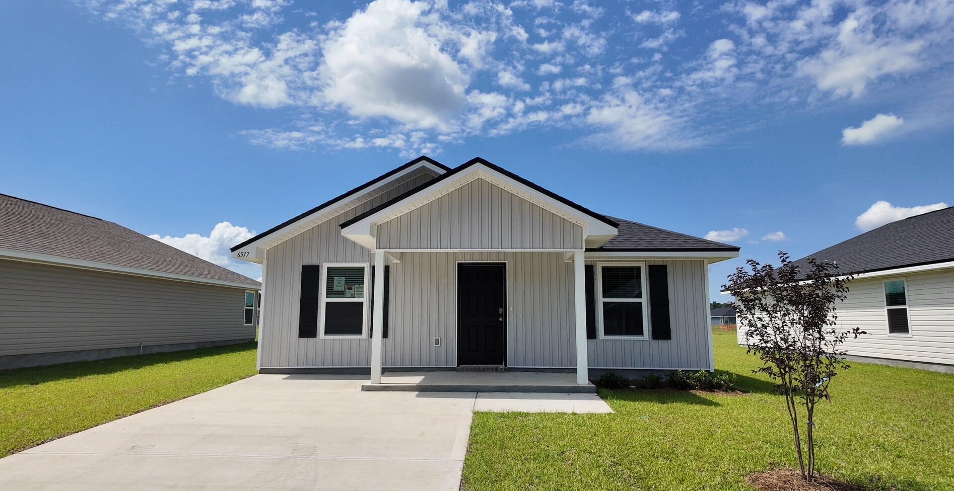 The Rivers Cove community offers residents: Gorgeous Community Pool, Community Center and a nice Community Playground.  The new 'CALLAWAY' floorplan is a charming Florida cottage style home with no wasted space, a desirable open design for relaxed living. 3 bedrooms and 2 bathrooms. Easy care beautiful wood-look flooring, delightful kitchen with stainless appliances, quiet dishwasher, smooth top range, built in microwave and pantry. Also included is Fabric hurricane door/window protection and a Smart Home 'Connect' system with several convenient Smart Home Devices you will enjoy. ALL LISTING pictures, colors, features, and size may vary. Square footages are approximate.