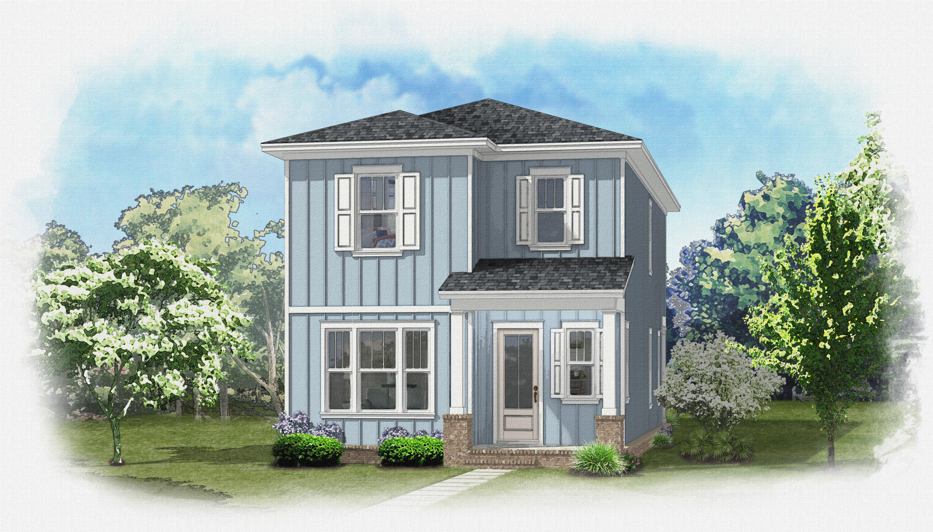 Welcome to the '' Birch'' model at the Brookfield DEER MOSS CREEK PH 7 in Niceville. EST COMPLETION MARCH 2027. Builder pays 1 % towards, total closing costs, plus $ 10,000 towards buyers  closing costs or rate buy down.  Backed up to a lush green space  this 4 bedrooms , 2 1/2 baths has 2257 heated and cooled sf and a 2 car garage .Spacious open floorplan, kitchen island , apron front large sink, and butlers pantry w/ microwave inside. Quartz countertops and all wood, soft close  cabinets. Double vanities, large walk in shower and walk in closet in the master. Luxury vinyl plank flooring through out and tile in the wet rooms.  One guest  bedroom downstairs and 3 upstairs. Privacy fence in the back yard and charming, white picket fence out front. Community has sidewalk through the phases, community pool, clubhouse, small children's park and half basketball ct. in PH 2 of DMC.