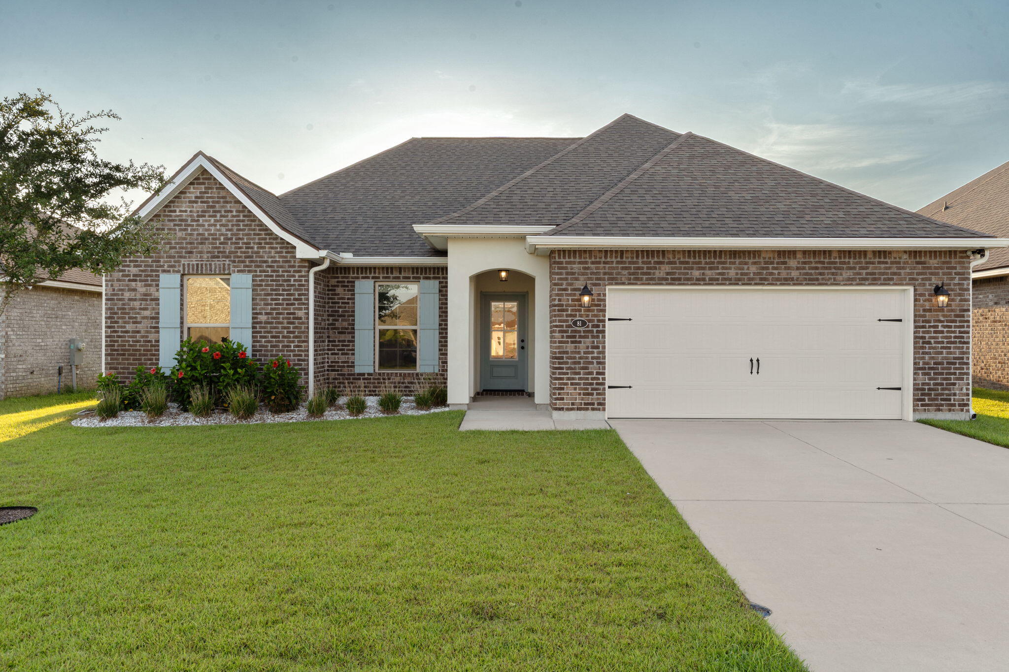 Welcome Home to 81 Alleyoak Lane - The Bluffs at Lafayette.  Tucked into one of Freeport's most sought-after new communities, this charming 4-bedroom, 2-bathroom home offers 1892 square feet of thoughtfully designed living space -- perfect for growing families or anyone craving room to spread out.  Step inside to find an open, light-filled floor plan with a spacious kitchen featuring quartz countertops, ready for busy mornings and weekend gatherings alike. The primary suite offers a peaceful retreat, while three additional bedrooms provide flexibility for kids, guests, or a home office. Outside, enjoy a yard with landscaping and irrigation already in place -- just move in and start making memories.

Located in The Bluffs at Lafayette, this home puts you close to Freeport's top-rated schools, local shopping, dining, and golf, with the emerald waters and sugar-white sands of the 30a Beaches only about 20 minutes away. Families will love the quiet, walkable feel of the neighborhood paired with easy access to everyday conveniences.  Don't miss your chance to call 81 Alleyoak Lane home -- schedule your showing today!

Special Features: double vanity, garden tub, separate shower, and two walk-in closets in master bath, kitchen island, walk-in pantry, covered rear patio, recessed lights, crown molding, framed mirrors in bathrooms, undermount sinks, landscaping, architectural 30-year shingles, flood lights, and more! Energy Efficient Features: tankless gas water heater, kitchen appliance package, vinyl low E windows, and more!