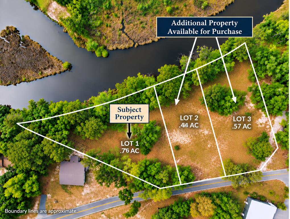An exceptional waterfront parcel at the southern end of Freeport, offering substantial frontage, usable acreage, and distinctive boating potential. This approximately .76-acre parcel features an impressive 262 feet of waterfront and RC - Residential/Neighborhood Commercial zoning, creating possibilities for a private waterfront homesite, builder project, investment property or neighborhood-scale commercial use, subject to applicable approvals.
This is Lot 1 of the former 193 Ramsey Branch Road parent parcel and is the largest of the three available lots. A distinctive feature of Lot 1 is the old boat ramp located along the western end of the property, offering a unique opportunity for potential incorporation into a future waterfront plan, subject to permitting and approvals.
The property provides convenient access to the US 331 corridor, Choctawhatchee Bay and the beaches, dining and amenities of South Walton. Boating access adds another dimension, with approximately 3-5 feet of water depth and navigable access beneath the US 331 bridge, which has approximately 7 feet of vertical clearance. Dock improvements may also be possible subject to applicable permitting and approvals.
For builders, developers and investors, the opportunity extends well beyond this individual parcel. Two adjoining waterfront lots are also available, allowing a purchaser to assemble approximately 1.77 acres with approximately 463 feet of combined waterfront. The adjoining Lot 2 contains approximately .44 acres and 90 feet of waterfront, while Lot 3 contains approximately .57 acres and 111 feet of waterfront.
With all three parcels sharing RC zoning, the combined site may offer opportunities for a larger residential project or neighborhood-commercial concept, potentially including waterfront dining, hospitality or other water-oriented uses, subject to zoning, parking, access, utilities, environmental requirements and all applicable governmental approvals.
Purchase Lot 1 independently or explore the opportunity to assemble all three adjoining waterfront parcels. An increasingly hard-to-find combination of waterfront, usable acreage, boating access and flexible zoning near South Walton.