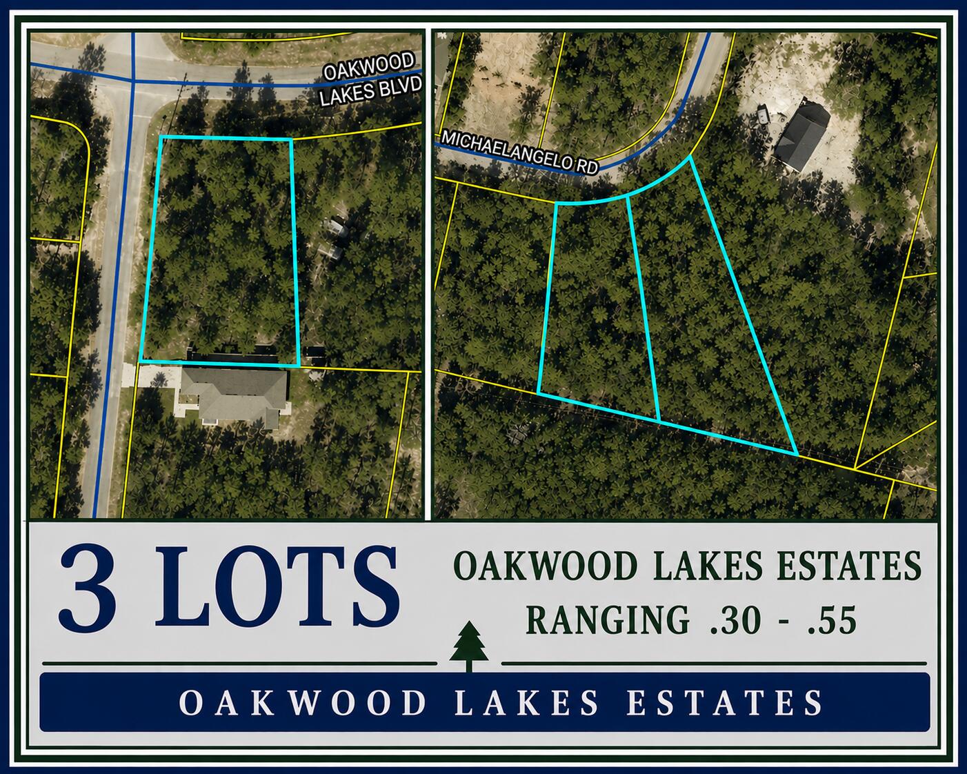 Great opportunity for contractors and investors! Multiple wooded lots in Oakwood Lakes Estates are being offered together as a package, providing the opportunity for multiple future homesites within the same community. Lots vary in size and are located throughout the subdivision, offering flexibility for future development. Mobile homes are permitted. Conveniently located in DeFuniak Springs with easy access to town. Additional lot packages are also available within Oakwood Lakes Estates - contact agent for information on other available packages.