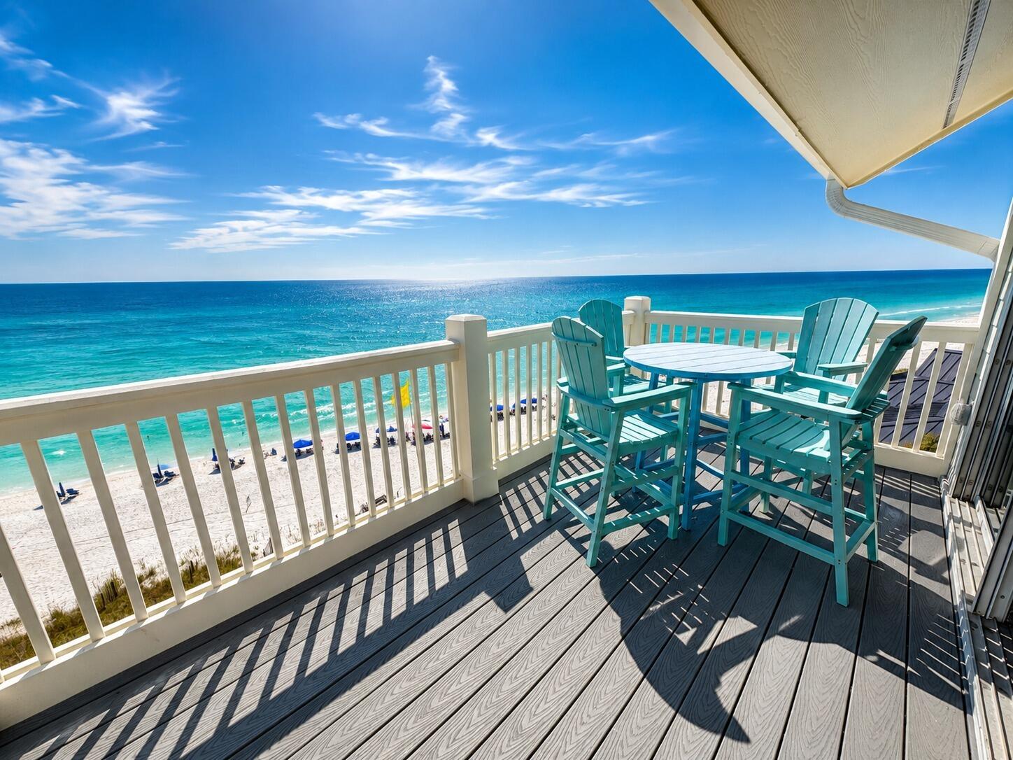 Come see this Top Floor West End Gulf Front unit at Mistral! Unlike any other two bedroom floor plan you will find on 30A with magnificent loft bedroom on the second floor of this two story unit! Located in Seacrest, halfway between Watersound and Alys with some of the best sunset views found anywhere on the coast! Totally updated and fully furnished, ready to enjoy on day one! Mistral has a private beach, new roof, new beach stairs, and new balconies! SIRS is complete and assessments have been paid by seller. Unit is self managed and carefully maintained. It has a very solid rental history and a long list of return guests year after year. Buyer to verify room dimensions and square footage.
