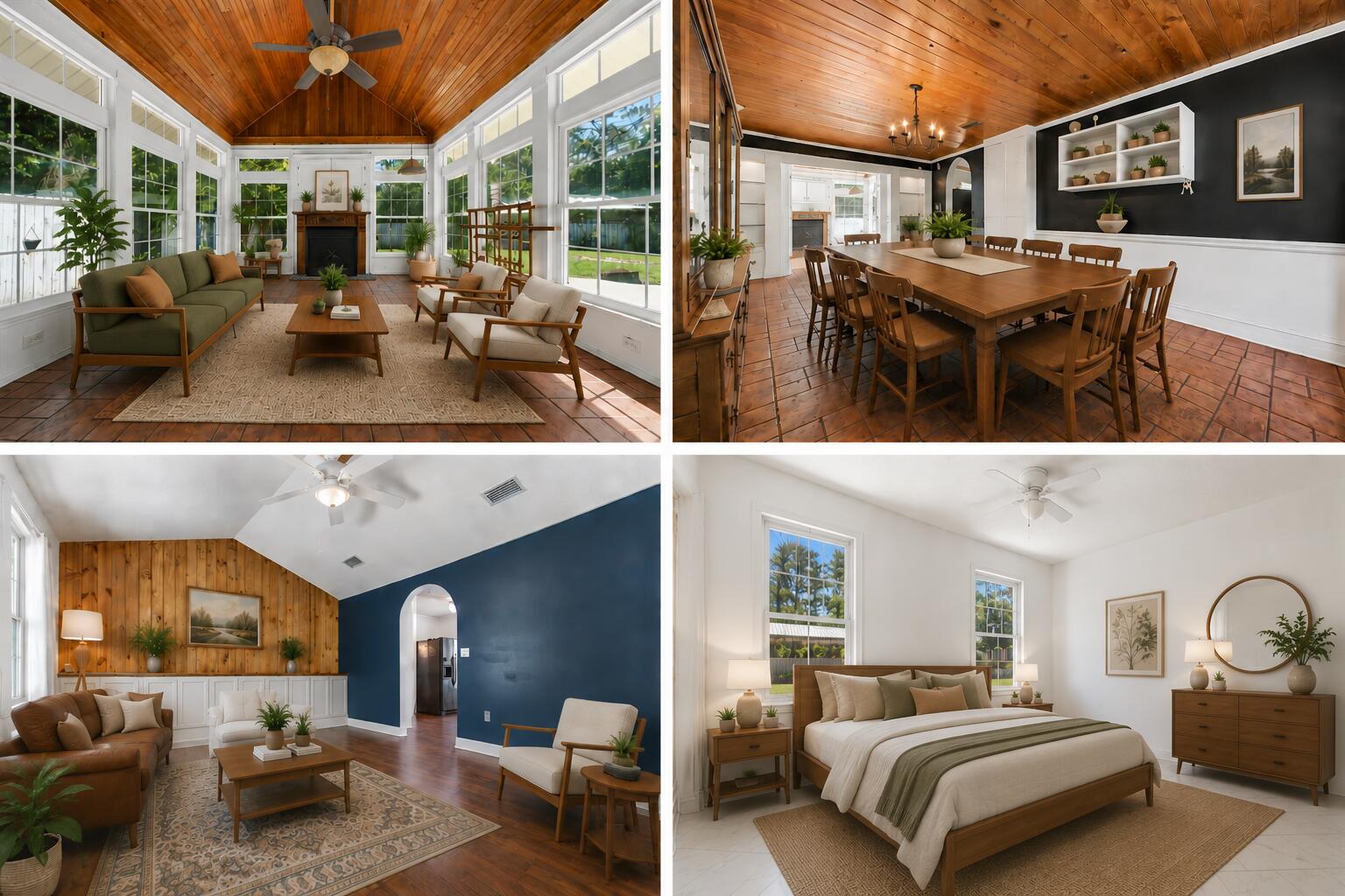 Nestled on 1.06 acres, this charming 4-bedroom, 3-bath home blends rustic charm with functional living. From the inviting covered front porch to the rich wood ceilings and custom built-ins, the home is filled with character and cozy details throughout. The updated kitchen opens to a moody dining area, while the family room features a fireplace perfect for gathering and relaxing. A fourth bedroom off the dining space offers endless possibilities as a guest room, home office, or bonus space. Outside, enjoy plenty of room to spread out with ample parking, two storage sheds, and a large pole barn- ideal for storage, projects, or outdoor equipment. Metal roof was installed in 2021/2022, windows in 2018/19, and septic drain field, HVAC, and water heater were replaced in recent years!