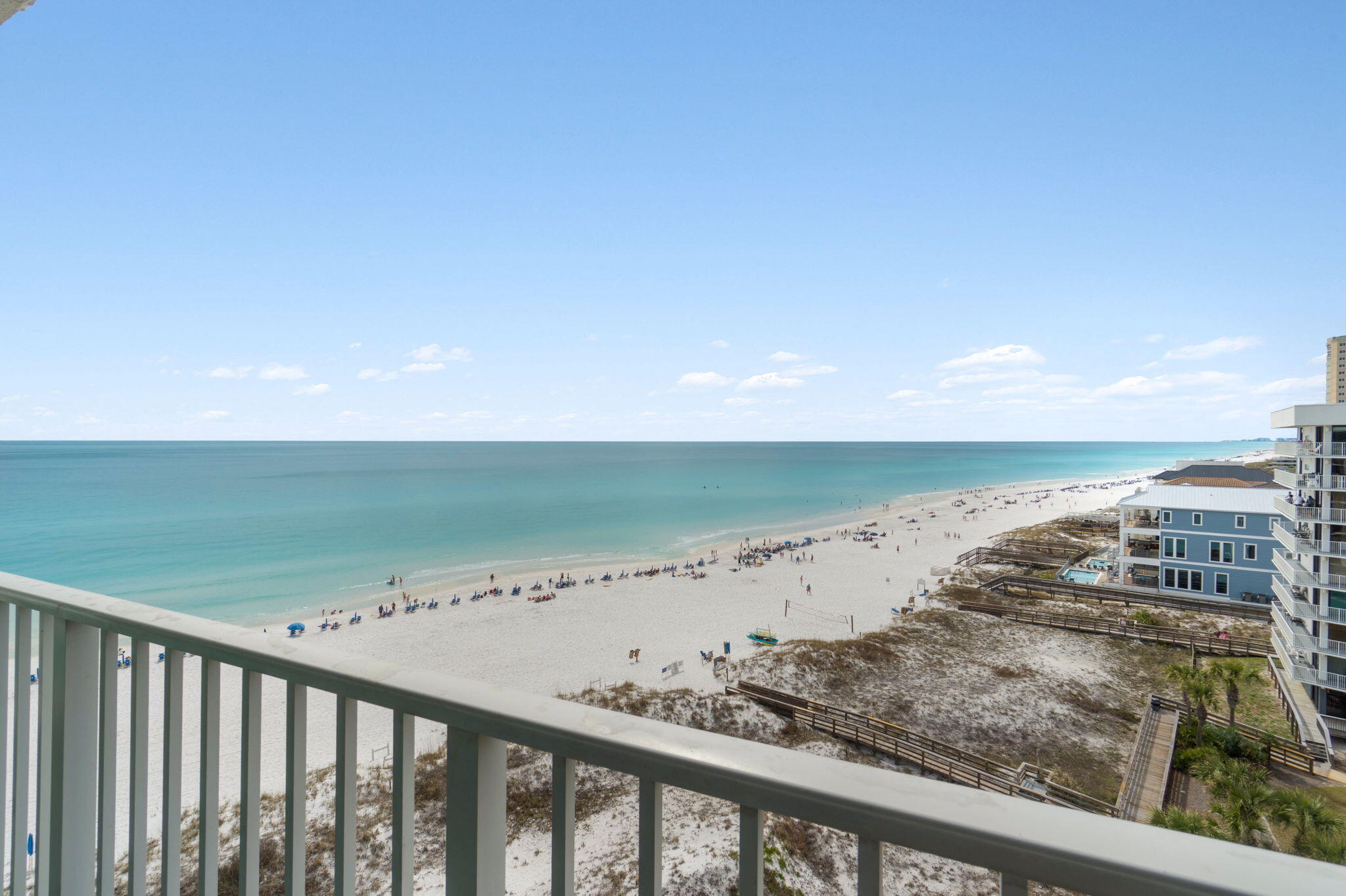Experience elevated coastal living from this penthouse-level Gulf-front residence at the highly sought-after Mainsail community. Recently refreshed with new paint, this beautifully positioned condominium offers sweeping, unobstructed views of the Emerald Coast from a desirable southwest-facing balcony -- the perfect vantage point for enjoying breathtaking sunsets over the Gulf.  The thoughtfully designed floor plan features 3 spacious bedrooms and 3 full bathrooms across more than 1,400 square feet of living space. The primary suite enjoys direct balcony access and stunning Gulf views, creating a serene retreat that seamlessly blends indoor and outdoor living. Property is offered fully furnished and rental ready and come with a impressive, consistent rental history. Expansive windows fill the residence with natural light, enhancing the bright coastal aesthetic and highlighting the panoramic scenery.

Situated on approximately 15 acres of gated, Gulf-front property, Mainsail is a long-established favorite known for its exceptional beachfront setting and resort-style amenities. Residents and guests enjoy multiple beach access points along a wide stretch of sugar-white sand, along with a variety of amenities including: pool(s), hot tub, grilling areas, exercise room and more.