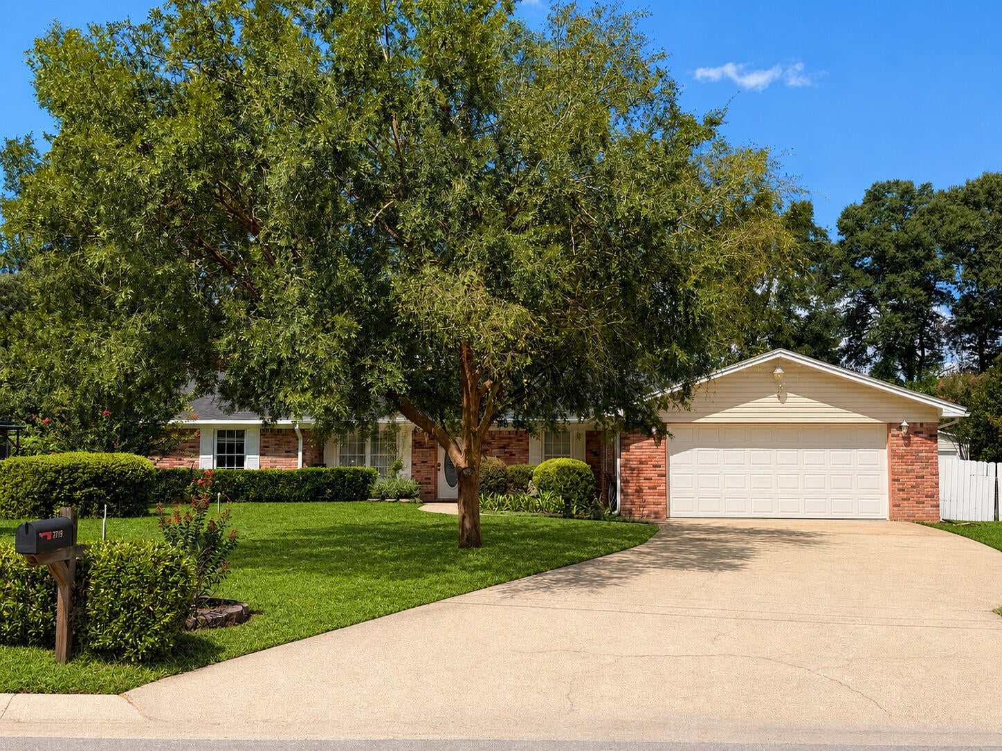 Discover the space and flexibility of this 3-bedroom, 2-bath single-story brick home, offering 1,975 square feet on approximately half an acre with no mandatory HOA, a 2-car attached garage, Florida room/sunroom, and newer metal workshop. Located in the established Brandywood neighborhood on a cul-de-sac, this property combines a spacious homesite with features that can be difficult to find at this price point. Inside, generous living areas provide plenty of room to relax and entertain, highlighted by a welcoming brick fireplace. The light-filled Florida room/sunroom creates additional flexible living space that could serve as a second sitting area, home office, hobby room, or entertaining space. The kitchen offers granite countertops, ample cabinetry, pantry storage, and stainless-steel appliances, while an inside laundry room adds everyday convenience. Major improvements include a roof replaced in 2021 and HVAC system replaced in 2022. Outside, the approximately half-acre lot provides plenty of room for outdoor living, gardening, recreation, or entertaining. A covered patio extends the living space outdoors, while the newer metal workshop provides valuable space for tools, projects, hobbies, equipment, or additional storage. Additional highlights include the home's brick exterior, fireplace, 2-car garage, large lot, no mandatory HOA, cul-de-sac location, Florida room/sunroom, and workshop. Conveniently located in Northwest Pensacola near Beulah, I-10, shopping, dining, and  the Navy Federal Credit Union campus area, this property offers an appealing combination of space, versatility, and convenience. Schedule your private showing and experience everything this property has to offer.
