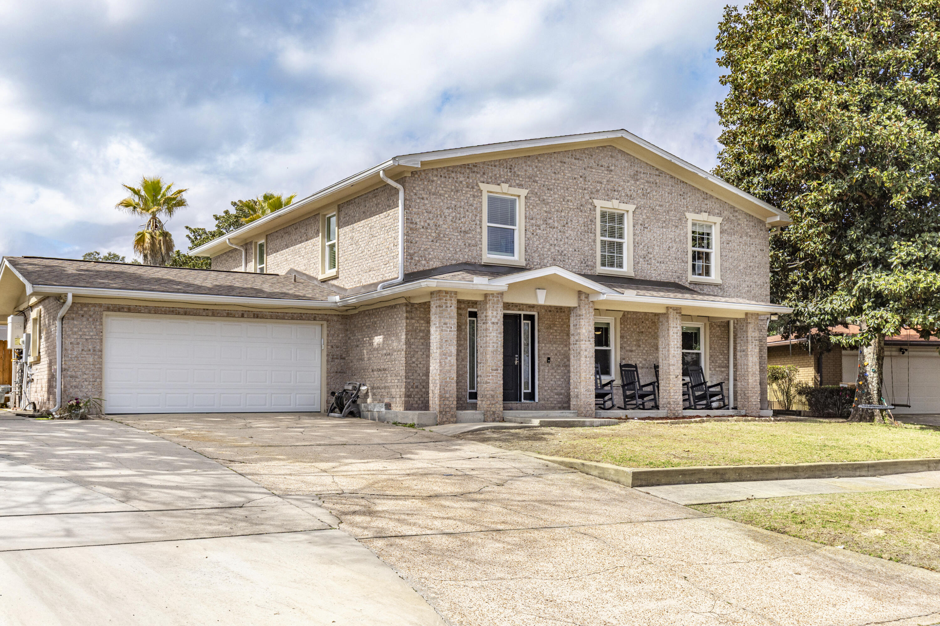 Great location in the highly desirable Kenwood Subdivision! This spacious 5 bed/ 2.5 bath home is conveniently located near the schools, a public playground and the FWB Golf Course. The fenced in back yard has a covered patio and an inground pool. There is an area off of the living room that can be used as a playroom or office. The large kitchen has granite counter tops, a breakfast bar, lots of cabinet space and a separate dining area. All bedrooms are located upstairs and have walk-in closets with built in shelves and drawers. The master bath has double vanities and a large stand alone shower.  LVP Flooring and tile floors throughout the home.  A new roof was installed in 2023.  Please see the list of  additional improvements made in the document section.