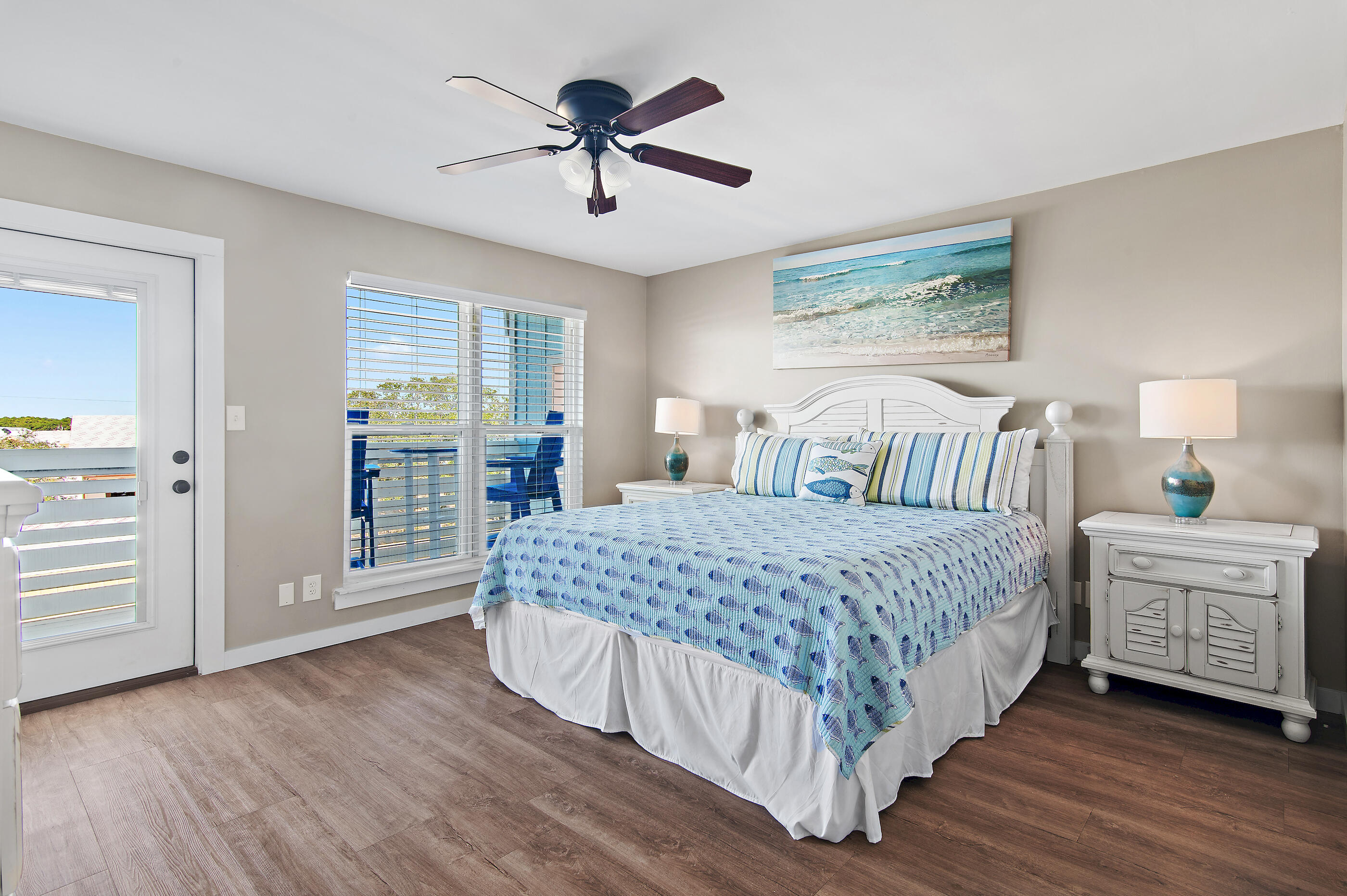Experience refined coastal living in this beautifully updated residence in the sought-after Pirates Cove community of West Panama City Beach, offering picturesque views of Lake Powell--Florida's largest coastal dune lake.
This community boasts exclusive access to the Gulf via a private dock and boat launch - ideal setting for boating, fishing, paddle boarding, and kayaking.Enjoy the conveniences of direct water access, one of two community pools just outside your door, less than a mile to the closest beach access, as well as dining and boutiques along Scenic Highway 30A, and the natural beauty of Camp Helen State Park. Thoughtfully and completely remodeled, this home boasts a relaxed open concept enhanced by abundant natural light, and ample space for gatherings and everyday living. Inside, a bright open-concept layout with a relaxed coastal feel and thoughtful updates creates an inviting space for everyday living and entertaining. Spacious porches on both the main and second levels offer lake views and stunning sunsets. The updated kitchen is well-appointed with granite countertops, stainless steel appliances, gray shaker cabinetry, and generous bar seating, seamlessly connecting to the main living space.
Offered turn-key furnished and supported by a strong rental history, this property presents an exceptional opportunity as a primary residence, second home, or income-producing investment.