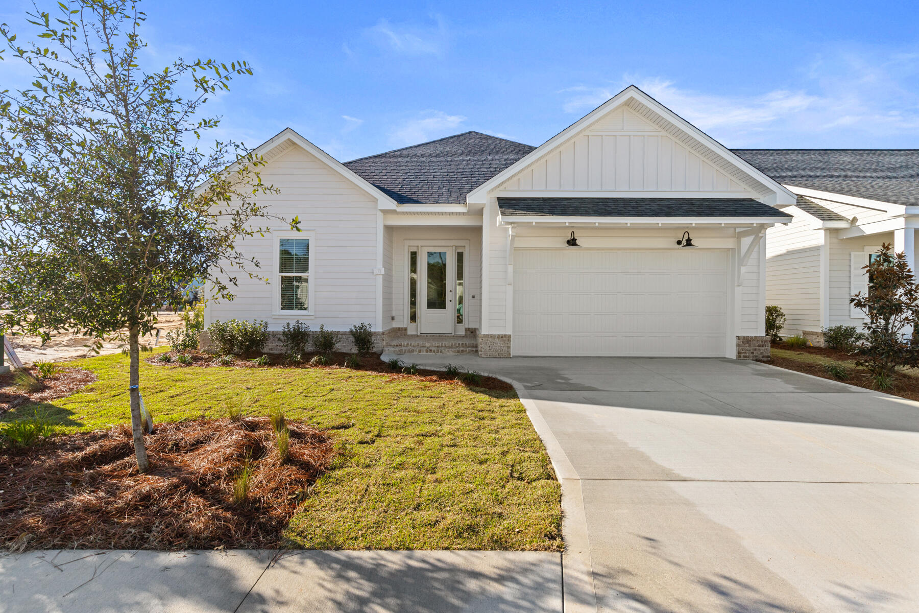Welcome to the Alana II, a thoughtfully designed residence located in the Longleaf Park neighborhood of Watersound Origins. Offering 1,570 square feet of heated and cooled living space, this single-level home features 2 bedrooms, 2 full baths, a dedicated study, a private screened rear porch, and a 2-car garage, blending comfort and functionality.

The open-concept living, dining, and kitchen areas create a bright and inviting central gathering space, enhanced by 10-foot ceilings, crown molding in the main living areas, and durable luxury vinyl plank flooring. The kitchen is appointed with quartz countertops, upgraded stainless steel Bosch appliances, exhaust vent hood, microwave drawer in kitchen island, soft-close wood cabinetry, and a stylish backsplash, offering both beauty and everyday practicality. Privately positioned at the rear of the home, the Owner's Suite features a spacious walk-in closet and a well-appointed bath with tiled shower, quartz vanity, and quality finishes throughout. A secondary bedroom and full bath near the front of the home provide comfortable accommodations for guests, while the dedicated study offers flexibility for a home office or additional living space.

Outdoor living is equally inviting with a screened rear porch featuring heirloom brick detailing, creating a relaxing space to enjoy the surrounding neighborhood setting.

Additional highlights include energy-efficient construction, impact-rated materials, professional landscaping with irrigation.

Estimated completion: end-Oct

Located within Watersound Origins, residents enjoy access to exceptional amenities including the Origins Golf Course, Village Commons resort-style pool, fitness center, sports courts, scenic trails, and Watersound Town Center--all just a short golf cart ride away.