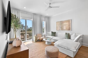 Enjoy listening to the sound of crashing waves from the Gulf while you relax on the terrace of this new three-bedroom two bath Azure of 30A unit.  Experience the laid-back quiet environment afforded you in this exclusive 19-unit complex.  Just steps away from two beach accesses you can take a leisurely walk to the beach to enjoy evening sunsets.  Azure of 30A features a resort style heated pool and a separate spa for you and your guest's year-round enjoyment.  Developed by premier builder, Cole construction, units include features such as Mohawk flooring, 10-foot ceilings throughout, 8-foot solid shaker panel doors, smooth finished interior walls and shaker style cabinets with quartz countertops.  Three full bedroom units, third BD set up with custom built in bunk beds.