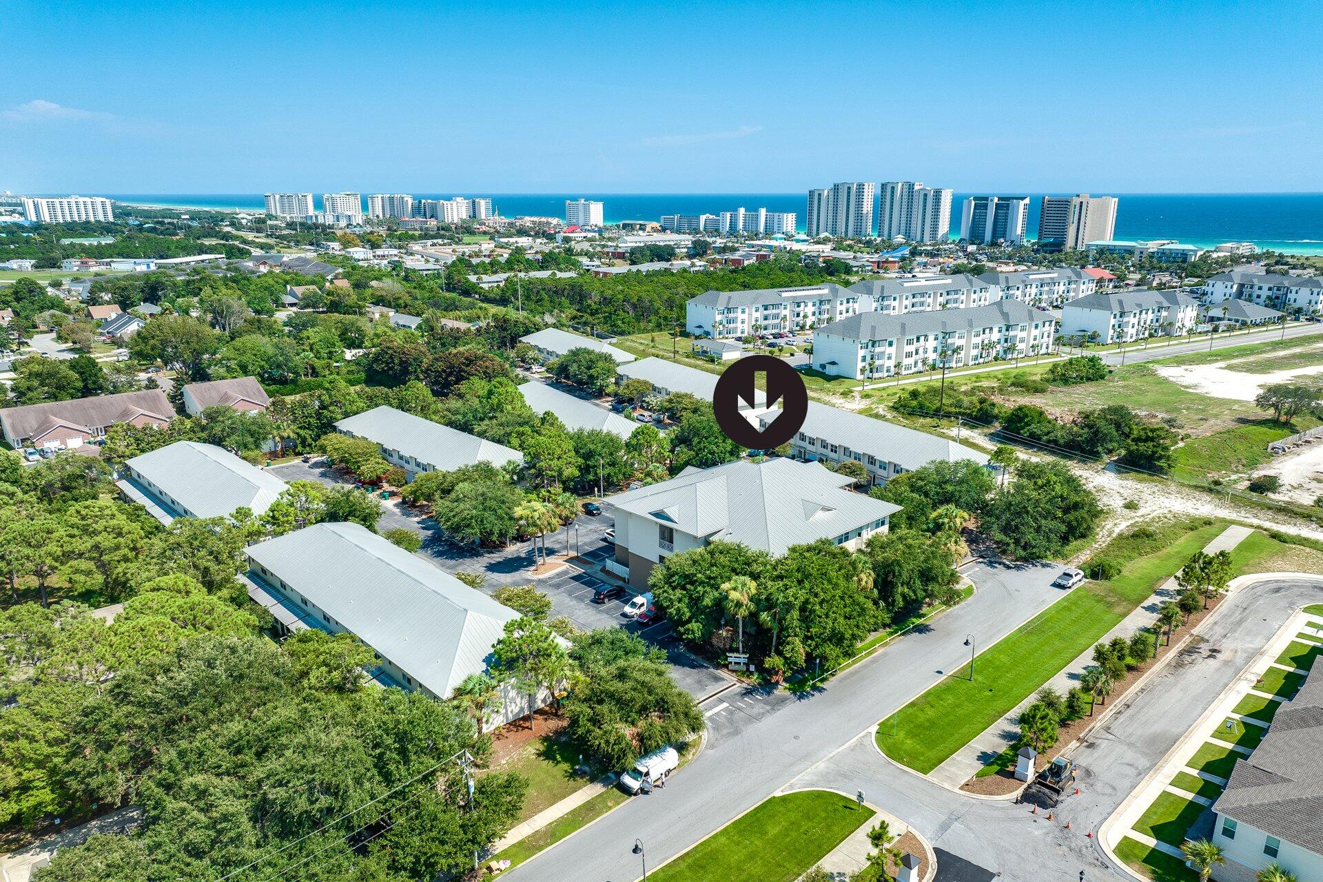 *Lowest Priced Property in Destin*

Skip the Highway 98 traffic and start living! Positioned just 5 minutes from the beach and the new Publix via back roads. This move-in ready 2-bed, 2-bath condo offers a quiet escape in an intimate 18-unit building with rare elevator access.

Ideal for military (16 miles to Eglin/Hurlburt), first-time buyers, or long-term rentals.

Inside this second floor condo, enjoy an airy open plan with a tray ceiling, charming window alcove, and new carpet. The kitchen boasts fresh granite, stainless appliances, and a breakfast bar. Big-ticket peace of mind comes from PEX plumbing recently installed! Primary ensuite provides privacy and includes a built-in vanity/desk. In-unit laundry, plus washer/dryer convey.

Zero yardwork and an unbeatable location - more beach days and less traffic delays!

*Lowest priced property in Destin as of 7/24/26*