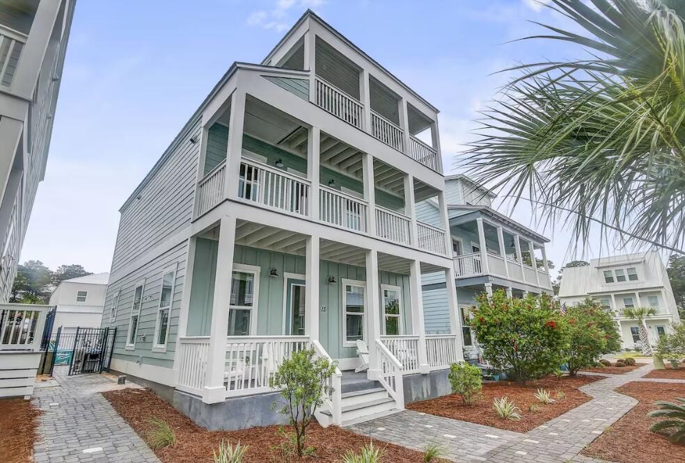 Stunning 30A Beach Retreat with Private Heated Pool! Located off 30A across from the Dune Allen Beach Access in the highly desirable Serenity at Dune Allen community, this expansive three-story home offers luxury, comfort, and excellent rental potential. The open floor plan features a gourmet kitchen with quartz countertops, high-end appliances, ample cabinetry, and a large island. Durable LVP and tile flooring run throughout, along with beautifully tiled showers. First Floor: Large guest suite with king bed and en-suite full bath, plus an additional half bath. Second Floor: Three spacious king bedrooms, each with en-suite bathrooms.
Third floor: bunk room with four bunk beds and bedroom set. Full bathroom with a shower/tub combo. Along with a large loft ideal for entertaining or a second living area.

Full covered porches on every level provide relaxing outdoor living space and capture refreshing coastal breezes. The private pool creates a true backyard retreat.

Home is being sold fully furnished with high-quality décor and is completely turn-key, including all appliances, kitchenware, and essentials. This property is an ideal primary residence, second home, or income-producing investment on 30A.