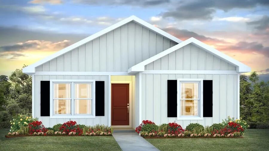 The charming Rivers Cove community offers residents use of it's gorgeous Community Pool, Community Room and Playground. The ''Sullivan'' plan is a cozy cottage style home with no wasted space, a desirable open design for relaxed living. A stylish 4 bedroom, 2 bath home, plus a large storage room. Easy care beautiful wood look flooring, delightful kitchen with stainless appliances, quiet dishwasher, smooth top range, built in microwave and pantry. Also included is Fabric hurricane door/window protection and a Smart Home 'Connect' system with several convenient Smart Home Devices. ALL LISTING pictures, colors, features, and size may vary. Square footages are approximate.