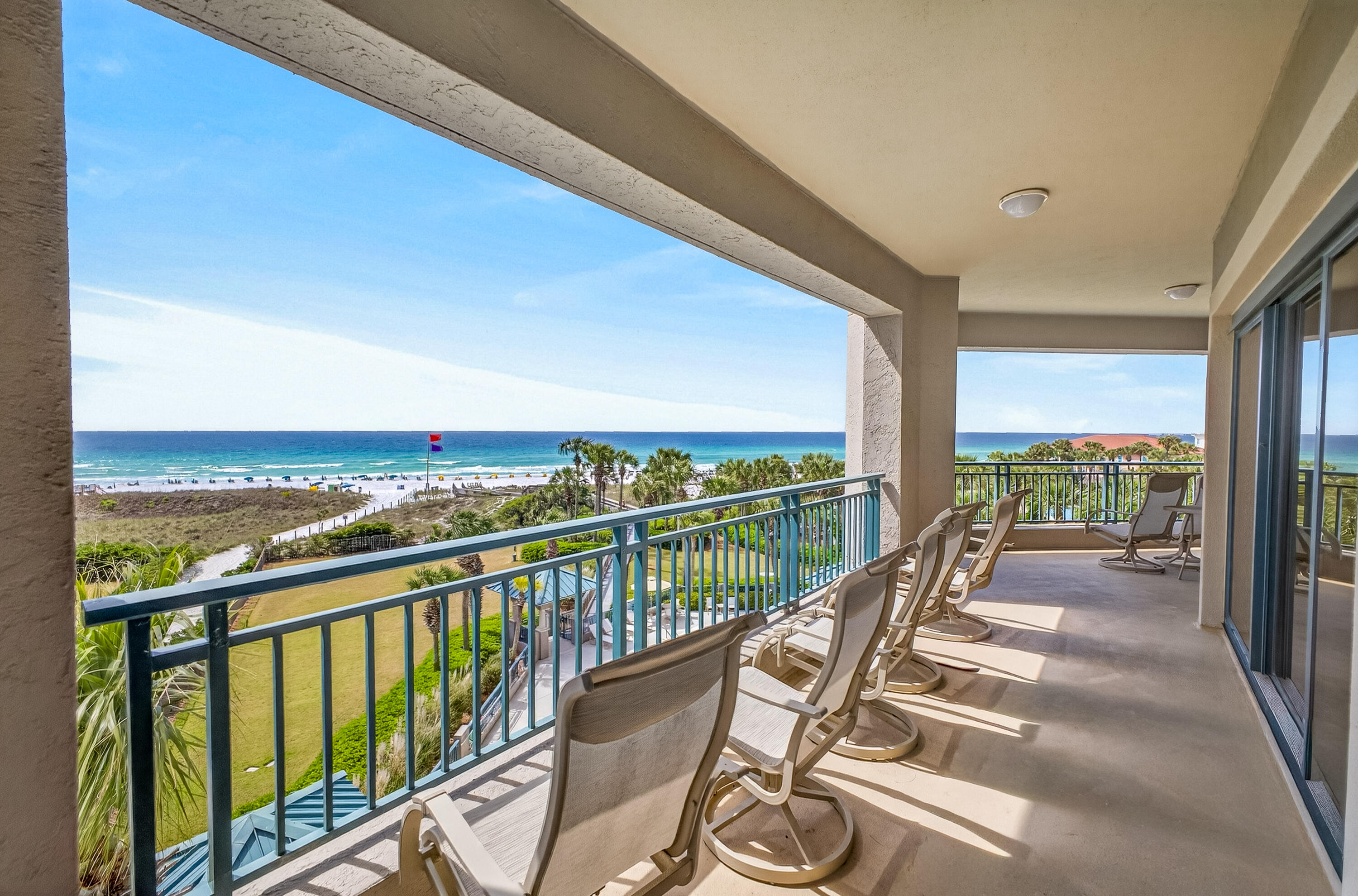 Welcome to a beautifully renovated 4th floor residence in Southwinds III, where luxury meets thoughtful, top-to-bottom design. This stunning, oversized condo has been completely transformed with high-end finishes, clean lines, and a timeless coastal aesthetic.
Step into a bright, open living space highlighted by large-format, high-gloss tile flooring with a striking modern design, carried seamlessly throughout the entire home. The spacious balcony offers the perfect place to relax and take in the beautiful Gulf views.
The fully reimagined kitchen is both sleek and functional, featuring a premium Wolf and Sub-Zero appliance package, quartz countertops and backsplash, custom cabinetry with touch-access drawers, and a thoughtfully designed coffee and beverage station-- ideal for entertaining or everyday living.

Each bathroom has been elevated with spa-like features, including multi-function shower systems with rain heads, body sprays, and handhelds, along with built-in seating and designer tilework. Two bathrooms include steam showers, while the primary suite is complemented by a freestanding jetted soaking tub for a true retreat experience. Soundproofed floors and ceilings provide enhanced privacy, while the guest room offers built-in, adult-sized bunk beds for added flexibility.

Southwinds III is known for its peaceful, residential atmosphere, as short-term rentals are not permitted--offering owners a more private and serene coastal setting. Residents enjoy exclusive amenities including a heated pool, private beach access, covered parking, and all the benefits of being within the gated Sandestin Golf and Beach Resort.

Offered move-in ready, this residence presents a refined coastal lifestyle with Gulf views in one of Sandestin's most desirable beachfront buildings.

As an introduction to the Sandestin lifestyle, we invite our new owners to explore amenities that make Sandestin special. The listing brokerage and seller(s) are presenting the buyer(s) of this property with (2) 90-minute rounds of Tennis court time, a golf foursome at one of our three championship courses, and a round of golf for up to four (4) players at the unrivaled Burnt Pine Golf Club.
Sandestin Golf and Beach Resort features more than seven miles of beaches and pristine bay front, four championship golf courses, 15 world-class tennis courts, a 226-slip marina, a fitness center, spa and celebrity chef dining. Shop, dine and play at the charming pedestrian village, The Village of Baytowne Wharf and more. Inside the gates of the resort, residents enjoy a balanced lifestyle of high-class living, spanning the 2,400 acres from the beach to the bay. Everything within the gates of the resort is accessible by golf cart or bicycle. The entire resort is interconnected by miles of pedestrian, bike and golf cart paths that weave through groves of live oaks, meandering past natural lagoons, fountains, man-made lakes, and meticulously landscaped fairways.