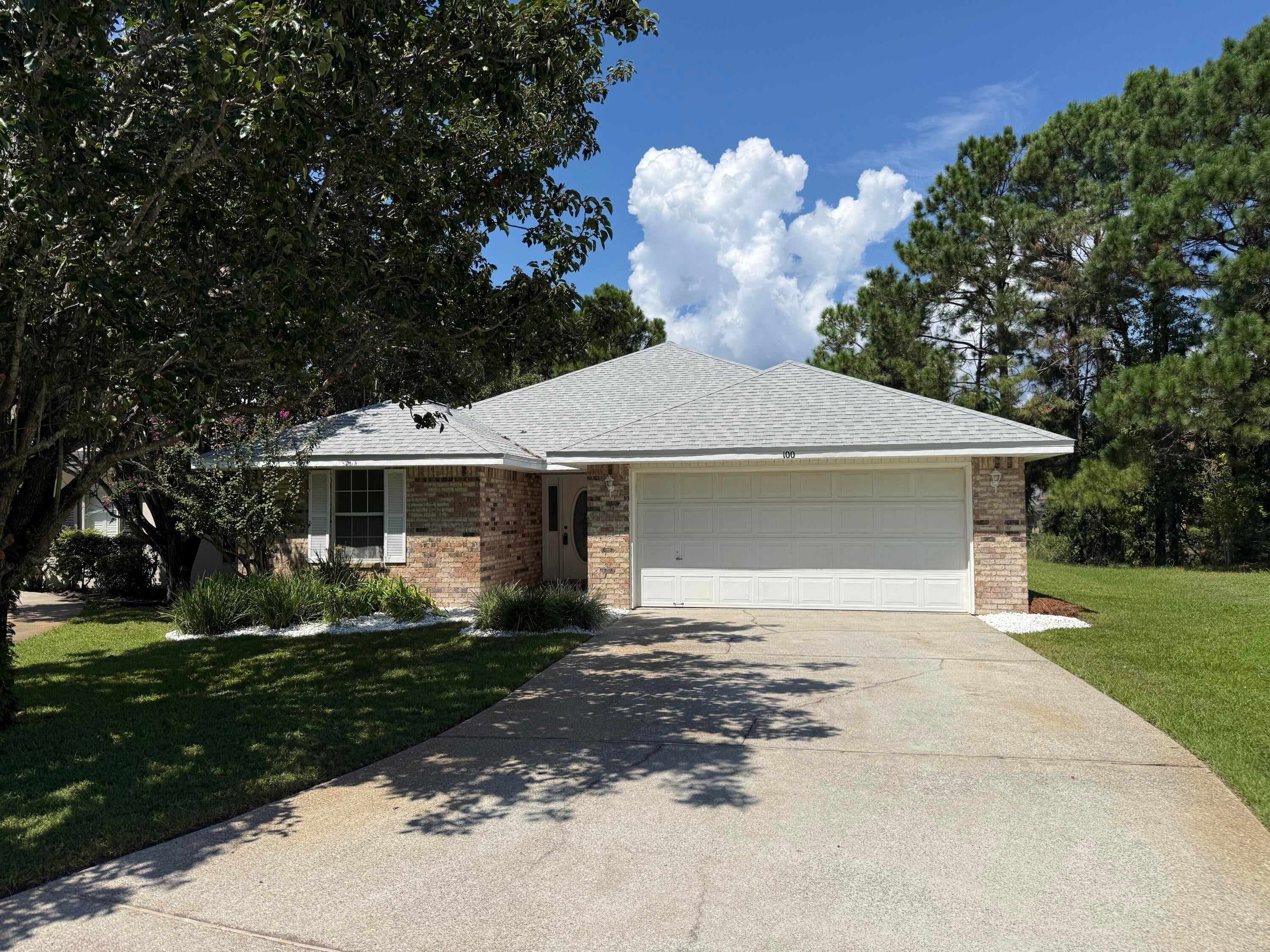 Enjoy approximately 100 feet of peaceful pond frontage in the heart of Miramar Beach! This all-brick home offers a relaxing waterfront setting with catch-and-release fishing right in your backyard, while putting you just minutes from the sugar-white beaches of the Emerald Coast, outstanding dining, shopping, golf and everything the Destin/Miramar Beach area has to offer. The entire interior of the home will have new paint. All door hardware, light fixtures, ceiling fans, back screen door, vanity in 2nd bath and all screens will be replaced. This property is being sold ''As Is''. 

Inside, the open living and dining areas offer plenty of natural light and a comfortable layout. The home provides a great opportunity for a new owner to add personal touches and updates to create a coastal retreat that's truly their own.

The community adds even more to the Florida lifestyle with a fishing pier on the bay, swimming pool and tennis courts (tennis courts will soon be adapted for pickleball, too). Short-term rentals are not permitted, helping maintain a quieter residential atmosphere without the constant turnover and activity often associated with vacation-rental communities.

Whether you're looking for a primary residence or second home, 100 Bay Haven Court offers a hard-to-find combination of pond-front living, community amenities and an outstanding Miramar Beach location close to the beach, dining and shopping.