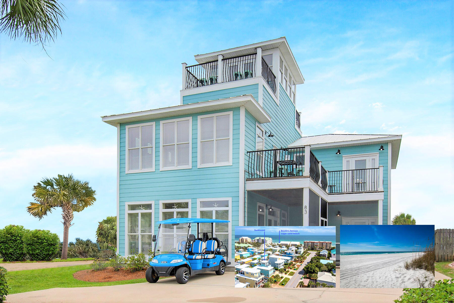 Short term rental powerhouse featuring an updated ocean view home with full-sized seasonally heated pool, grilling area, relaxing outdoor living space, 5 king suites including a first-floor suite, separate pool house, and massive 16 person sleeping capacity to maximize revenue.

Designer furnishings, professional photography and full inventory to convey for immediate revenue generation.

Only a 1/2 block stroll to Destin's sugar sand beaches ensures high occupancy. Includes a free six-seater golf cart and two paddleboards for added guest appeal.

Designed from the ground up to ensure easy, low cost maintenance and best possible yield.

Do an Internet search on Legacy Beach Homes of Destin, Florida to view real time calendars in order to determine availability for showings. Seller is listing over $100 million worth of properties from their portfolio (35 large STRs in the Destin/Miramar/30A area with an average appraisal value of slightly over $3M each.).

The seller is only selling 10% of the portfolio.  Seller will withdraw this and/or any other remaining listings once the first  $10 million (approximately)  in sales have been achieved.

Seller (Equisource Holdings dba Legacy Beach Homes) does not disclose property-level rental revenue data. Buyer to perform their own due diligence regarding income potential. 

Seller will make all reasonable efforts to facilitate the transfer of future reservations.

The Seller does not have to sell.  Property reflects the seller's minimum acceptable price.

Most recent inspection is included in the documents section of this listing.