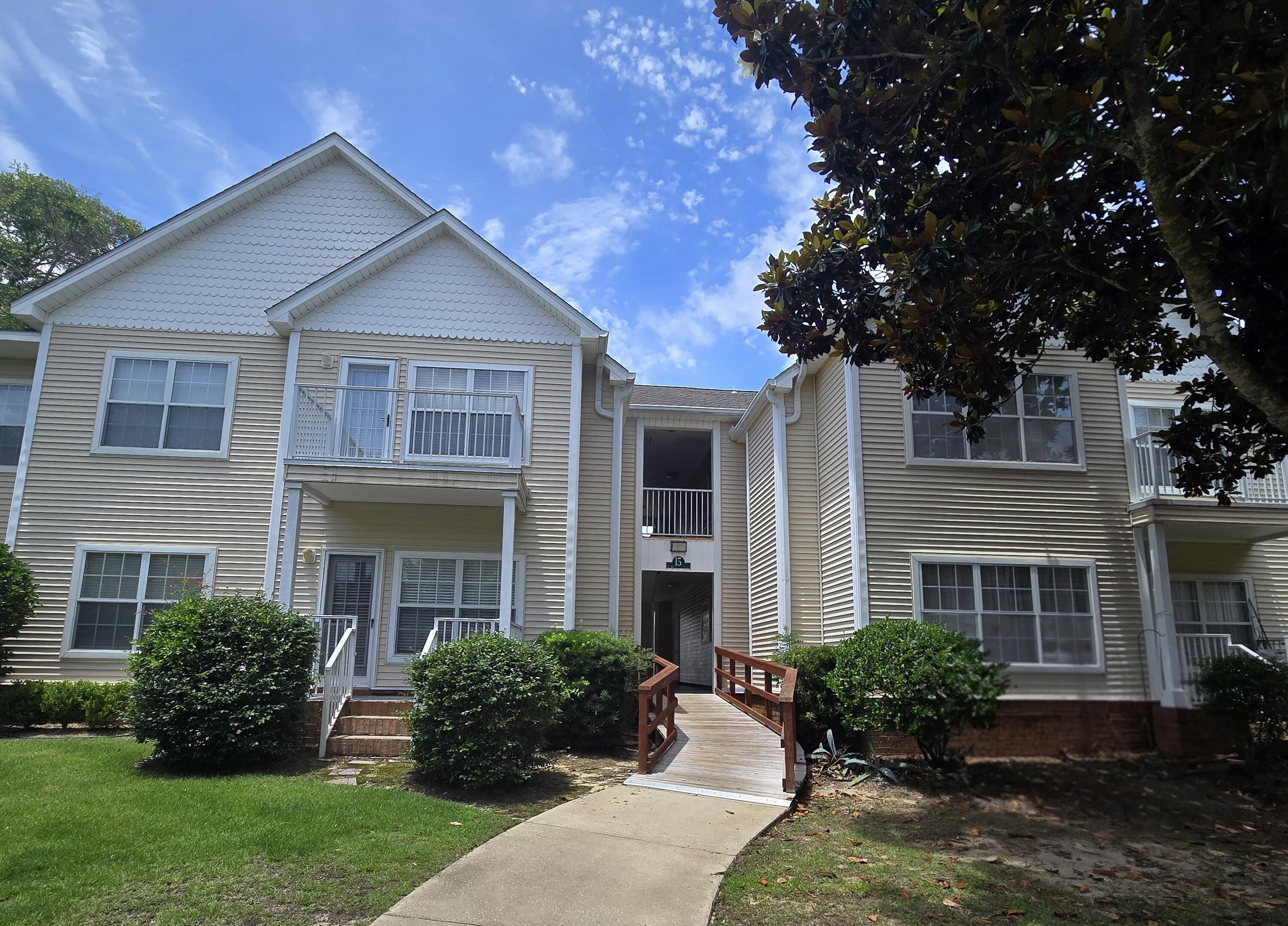 Affordable and move in ready! Charming 2-bedroom, 2-bath condo in a highly desirable central Niceville location! This move-in-ready second-floor unit offers an inviting open feel with a cathedral ceiling in the living room, abundant natural light throughout, and a private balcony overlooking a peaceful gazebo area. The main living spaces feature durable, pet-friendly LVP flooring, while the kitchen is equipped with granite countertops accented with a glass backsplash, stainless-steel appliances and offers a clean, updated look. Enjoy convenient access to community amenities, including the pool, gazebos, and BBQ grill areas perfect for relaxing or gathering with friends. Ideally located near schools, shopping, dining, and Eglin AFB, this condo is ready to enjoy just in time for Fourth of July festivities.
