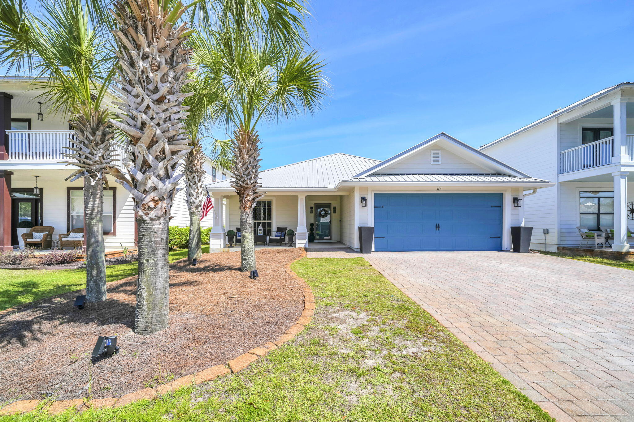 Finally! An appropriately priced 1 story 4 bedroom home in the beautiful, serene community of Eagle Bay! This well maintained home has everything you're looking for at this price point - open floorplan, fresh exterior paint, front & back porches, back deck, fenced yard, solid Hardie board and metal roof construction, walking distance to the bay with 2 separate boat launches, restaurant with pool located onsite, and so much more. Other features of the home include oversized kitchen and breakfast area, 4 bedrooms spread out to maximize privacy, plantation shutters throughout, fabric shield window & door hurricane protection, two car garage with an extended brick paver driveway that can accommodate two large SUV,s or four smaller cars. This home, at this price in the conveniently located community of Eagle Bay makes this an easy choice. Don't miss out on this one. Schedule your showing today!