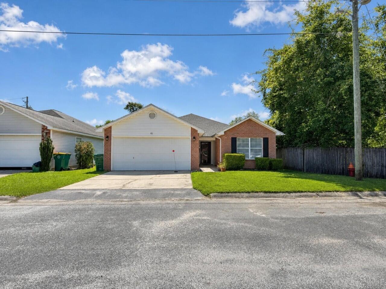 Assumable Loan!! Charming single-story home in a small subdivision conveniently located behind Kohl's. This house is the last one at the end of a dead end street (no thru traffic!!). Features include a tray ceiling in the living room, French doors leading to the patio, tile flooring, and an angled breakfast bar. The spacious primary suite offers a large walk-in closet. Additional highlights include a 2-car garage with opener and pull-down attic stairs, and a cozy fenced backyard. Conveniently located near medical facilities, Eglin AFB, Hurlburt Field's back gate, and the Fort Walton Beach Golf Course.