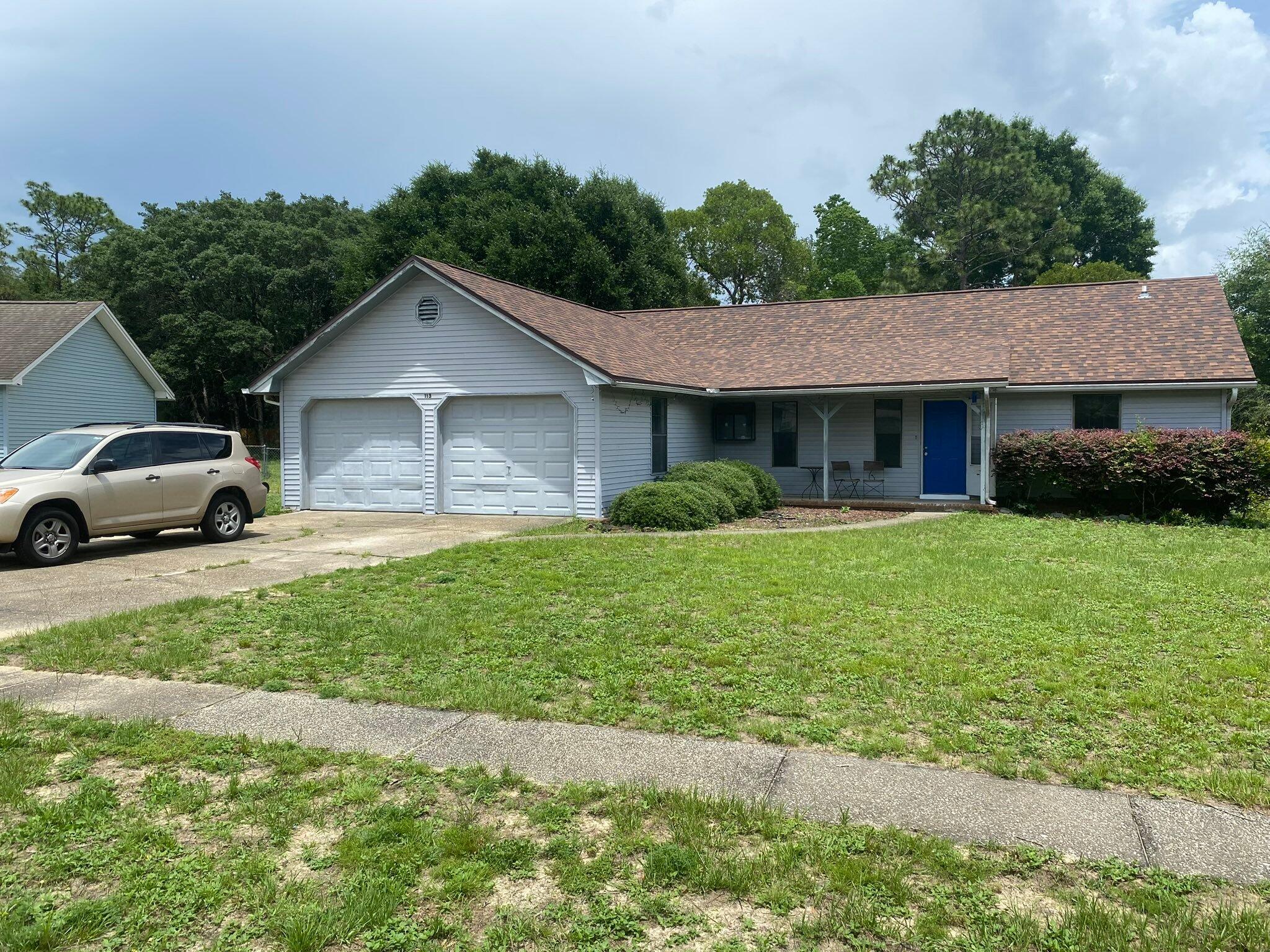 Dramatic price change on this 3 bed / 2 bath with heated and cooled garage room / office / storage space!  Add a wall unit closet to the latter room and you could use it as a 4th bedroom. Recapture to 2nd car garage, if you want, and convert the other garage car space, but with HVAC!  New dimensional roof on 22 Feb, '22, by Holloway Roofing.  This home has new (Apr '26) laminate flooring in the great room, the mstr bedroom, two guest bedrooms, & the garage office that is vented for HVAC!  All bedrooms, living room, dining room, have been painted.  Sliding glass doors and tile in the kitchen and dining room were added years ago and are still in great shape!  Walker Circle allows you to live off the very busy John King Rd and much more of a neighborhood feel.  .  This home has a wonderful huge yard with privacy fence.  This home is conveniently south of I-10, so close to Duke, Eglin, and 7th Special Forces Group, but also close to South Crestview shopping.  Easy access to I-10 allows you to quickly go East to Tallahassee or West to Pensacola!  You are never far from the white sandy beaches of the Emerald Coast!  You are likely 30 - 40 mins, depending on when you start from your new home!  If going South to work, you can take John King to left on Live Oak Church Rd, or go past John King and on to Hwy 285, that gets more traffic in the mornings. Being sold as-is. Make your appointment, today, to see this awesome family home!  Cheers!