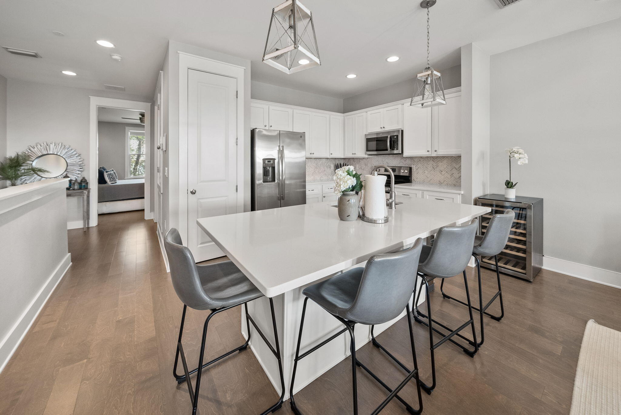 CURRENTLY UNDER CONTRACT, SELLER WILL CONSIDER BACKUP OFFERS 
This beautifully appointed 3-bedroom, 3-bathroom townhome offers 1,624± sq ft of thoughtfully designed living space just steps from the sugar-white sands of the Emerald Coast. Perfectly situated in the heart of Seagrove Beach, this residence combines convenience and comfort with an unbeatable location, just a short stroll to pristine beaches, boutique shopping, local dining, and coastal amenities. Enjoy lazy afternoons by the community resort-style pool or hop on your golf cart (included!) and explore all that 30A has to offer. Inside, the open floor plan is bright and inviting, designed for both everyday living and effortless entertaining. The well-equipped kitchen flows seamlessly into the living and dining area. Clever built-in hallway bunk beds add versatility and extra sleeping space