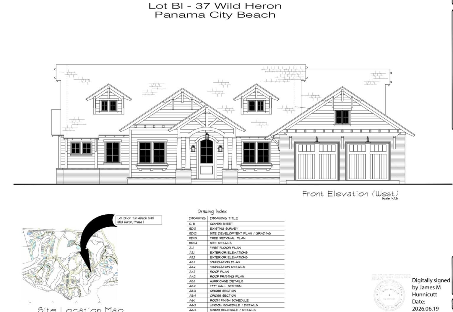 Bring your dream home to life in the prestigious gated community of Wild Heron. This exceptional homesite includes complete, permit-ready building plans for a thoughtfully designed Coastal Craftsman residence, allowing you to skip months of design work and begin building sooner.  Designed by respected architect J. Michael Hunicutt, this custom home offers approximately 3,027 square feet of heated living space with 3 br, 3.5 ba, a private den, spacious game room, and an oversized 2-car garage with a dedicated golf cart bay. Every detail has been carefully planned to create a home that is both elegant and functional.
The open-concept floor plan features a dramatic great room, gourmet kitchen with walk-in pantry, expansive dining area, and a luxurious primary suite complete with separate his-and-her walk-in closets and a spa-inspired bath. The outdoor living area is designed for entertaining with a screened pool, covered porch, and seamless indoor-outdoor flow.  Situated within one of Northwest Florida's premier golf communities, Wild Heron offers an unmatched lifestyle centered around the acclaimed Sharks Tooth Golf Course, along with resort-style amenities including a clubhouse, fitness center, community pool, lakes, walking trails and access to Lake Powell.  Located just minutes from Scenic Highway 30A, the beaches of the Emerald Coast, dining, and shopping, this is a rare opportunity to build a custom luxury home without the lengthy architectural design process.