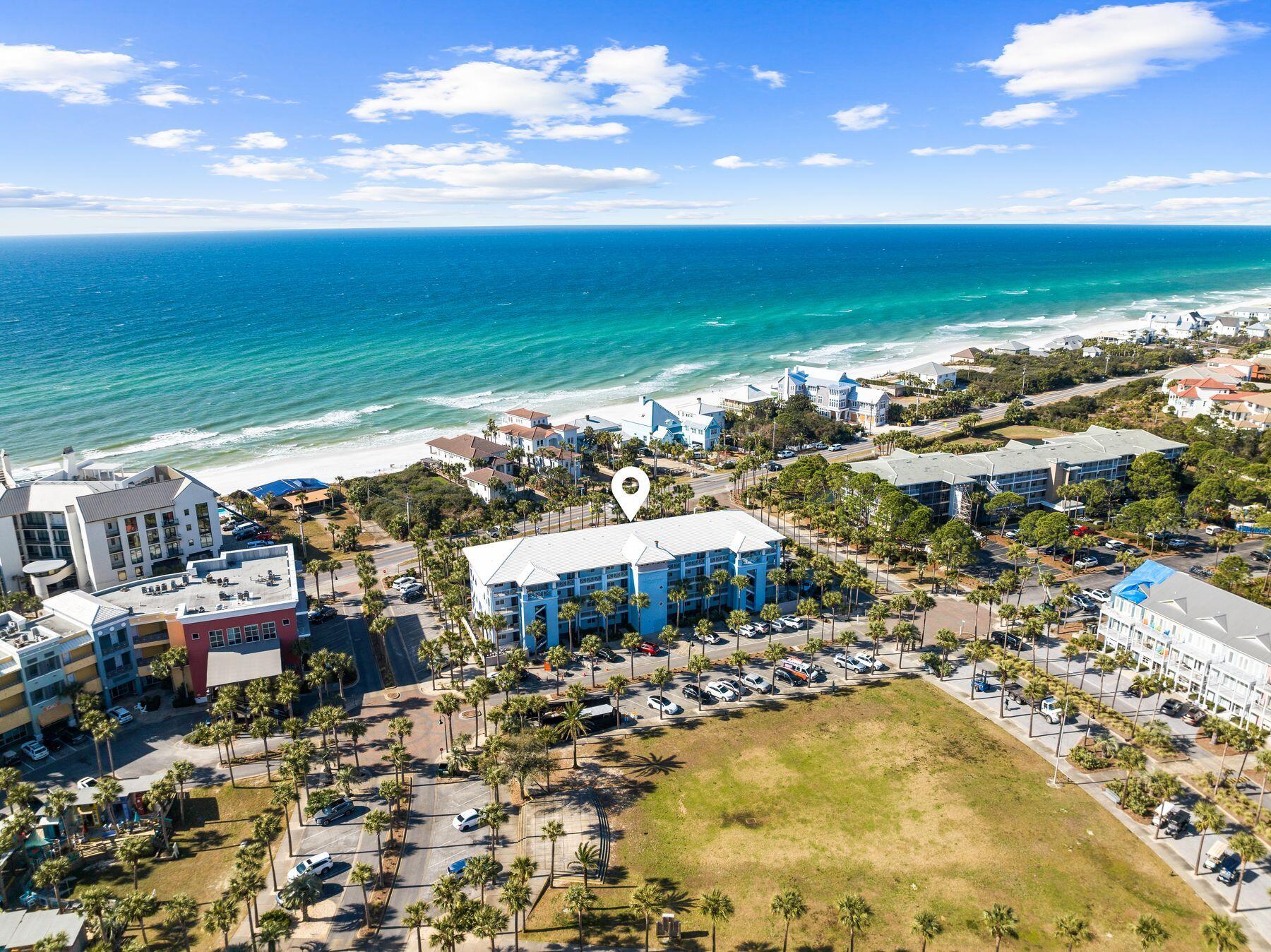 Rest and relaxation abound in this charming condo at the Gulf Place Cabana condominiums. Ideally located on the third floor with views of the Gulf of Mexico, this one-bedroom, one-bathroom condo with hallway bunkbeds is well-suited as a second home or investment property. Well-designed and renovated in 2020, this condo offers an updated and open kitchen with a bright backsplash and cabinetry, fresh lighting and stainless steel appliances, a dining space and spacious living area. Large sliding glass doors open to the balcony allowing for ample natural light and views of the gulf. Luxury vinyl plank flooring throughout the condo allows for a refreshed design and easy maintenance. The primary suite enjoys access to the renovated full bathroom. Centrally located in Gulf Place, Cabanas is the perfect place for a beach getaway. Enjoy the pool and hot tub, corn hole, shuffleboard, tennis, pickleball, a community green space and an amphitheater for events and live music. Experience shopping and al fresco dining at the charming Gulf Place Town Center, numerous boutiques and beloved local eateries including Shunk Gulley Oyster Bar and The Perfect Pig. Three beach access points, two Gulf Place private beach accesses and the Ed Walline public beach access, are just a short walk across Scenic Highway 30A.