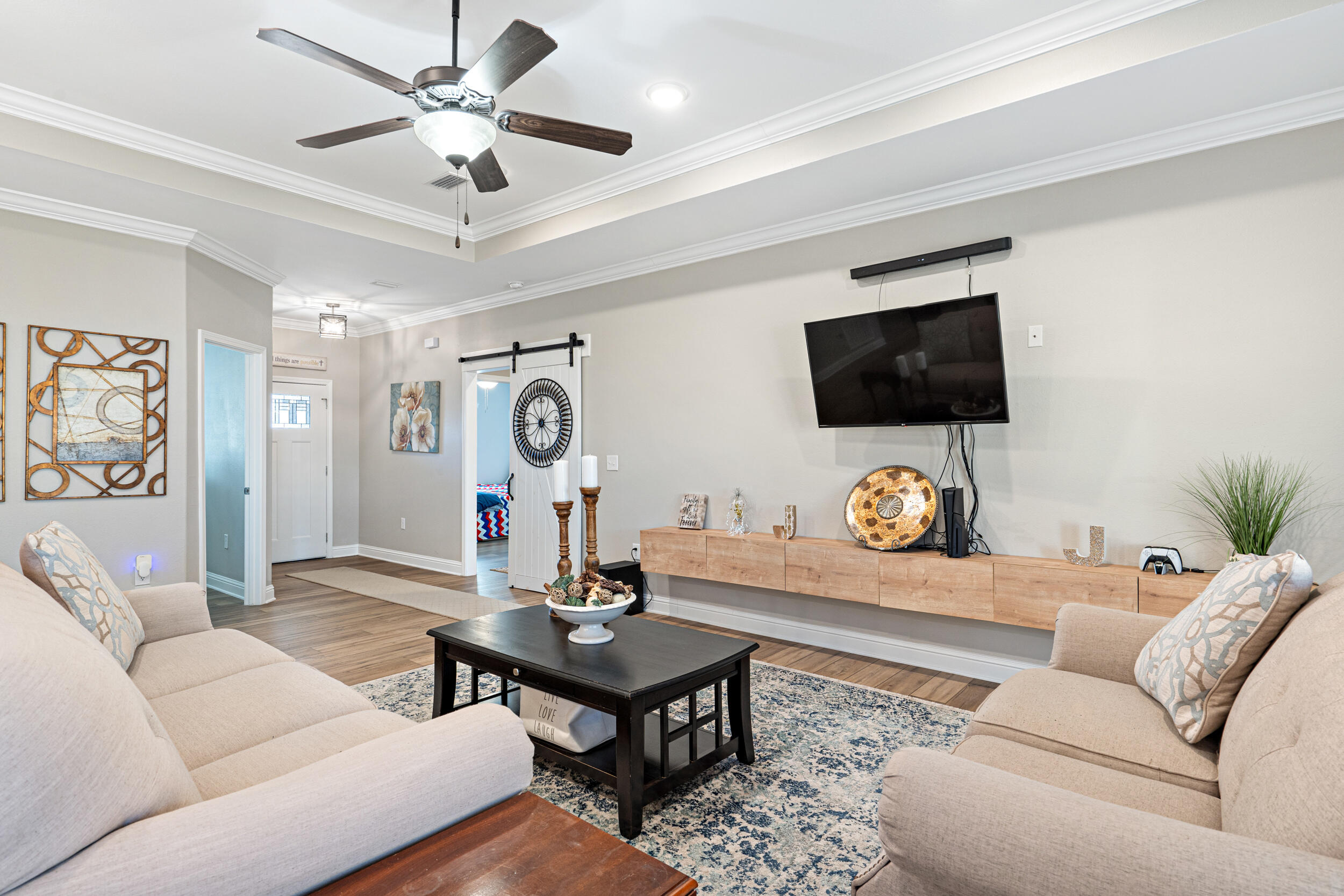 This home not only looks great but is also all about convenience as its located within 3 miles of Hurlburt Field and tons of local shopping (one of the main reasons the owner chose it)!

Now the look's great part being an all-brick home the upgrades boast of 10ft ceilings, trayed in the living room for drama, all LVP high end flooring perfect for pets or little ones.

Patterned designer tile in all of the wet areas complimented with white quartz countertops, 'shaker style' cabinetry with soft close doors. There's Samsung stainless appliances with a French door refrigerator and an oversized pantry in kitchen.

The customized primary bedroom closet has tons of shelving along with the additional 3 large bedrooms that offer great closet space as well. 

It's a must see, make your appt today!