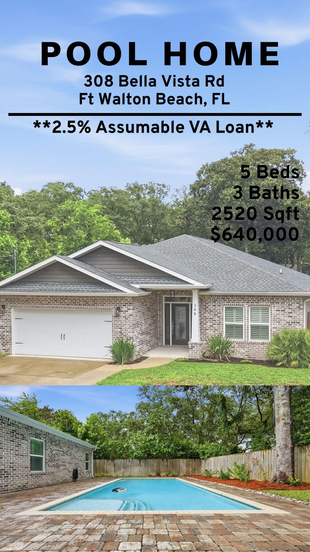 A 2.5% VA ASSUMABLE LOAN may be available to qualified buyers-an opportunity that's nearly impossible to find in this market! This all-brick home delivers space, upgrades, & Florida lifestyle buyers are searching for. The open-concept layout offers 5 bedrooms & 3 bathrooms, anchored by a showstopping 10-ft kitchen island, granite countertops, stainless steel appliances, & two pantries. Plantation shutters dress every window, while custom organization systems in most closets & the pantry make storage effortless. The spacious primary suite includes a flexible office or sitting area, organized walk-in closet, tiled shower, & separate soaking tub. The privacy-fenced backyard feels like your own personal resort with an in-ground pool & covered patio ready for weekend cookouts & sunset swims. Extra parking provides room for a boat or RV, & the two-car garage adds even more convenience. 5 bedrooms, a private pool, & potential 2.5% financing--schedule your showing before someone else dives in!