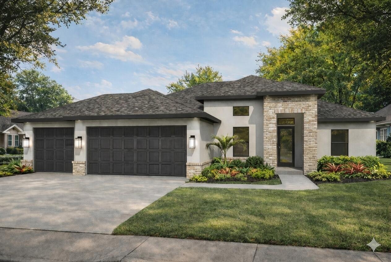 NEW CONSTRUCTION TO BE BUILT! Built by Samuel Stevens & Associates, a well-established local custom builder with a proven reputation for quality construction and craftsmanship. The Contemporary floor plan offers 1,900 square feet with 4 bedrooms, 2 baths, a spacious 3-car garage that is oversized and features higher doors and ceilings to accommodate larger vehicles, and a covered rear porch. For buyers looking to downsize without downgrading, this thoughtfully designed floor plan offers a more manageable footprint without giving up quality, finishes, storage, or custom details. The open floor plan with high ceilings connects the kitchen, dining, and living areas, with cypress beams in the living area adding warmth and architectural detail. 

Interior features include luxury vinyl plank throughout, custom-crafted cabinetry with soft-close doors and drawers, quartz countertops in the kitchen and bathrooms, tiled backsplash, custom all-wood closet shelving, designer lighting, Delta plumbing fixtures, and a professionally crafted trim package. Exterior features include professional landscaping, an irrigation system, brick entry way, and knee-high brick accent wall on the front that adds dimension and curb appeal to the home.
