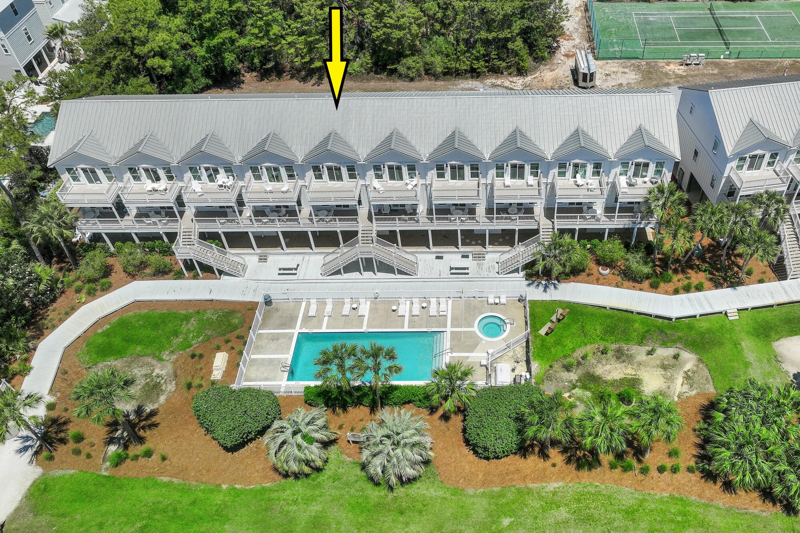 PRICE REDUCED $49,000 + $5,000 CREDIT towards furnishings for next 30 days! Welcome to the newly refurbished Legends of Santa Rosa Beach! 2 BR 2.5 BA, 1,406 sq' Townhouse with high ceiling covered parking and ground floor utility/beach gear room. Exterior of complex just renovated with new windows, doors, Hardi siding, exterior lighting
. Owner assessments paid at time of improvements $41,397 for this unit. Very reasonable monthly HOA fees of $723/mo. covers insurance on building; common areas; pool; tennis courts; lawn maintenance; garbage.  Recent interior upgrades include new cabinets, flooring, lighting, and all new SS appliances and window treatments.  Large kitchen pantry & separate laundry with brand new washer/dryer. Brand new HVAC system. New Water Heater 2022. 2nd and 3rd level balconies overlook pool area. Complex features pool/hot tub and tennis/pickle ball courts. S Spooky Ln Beach/access less than 300 yards to +1,000' of Co. owned Public Beach.  No short-term rental history but much potential.