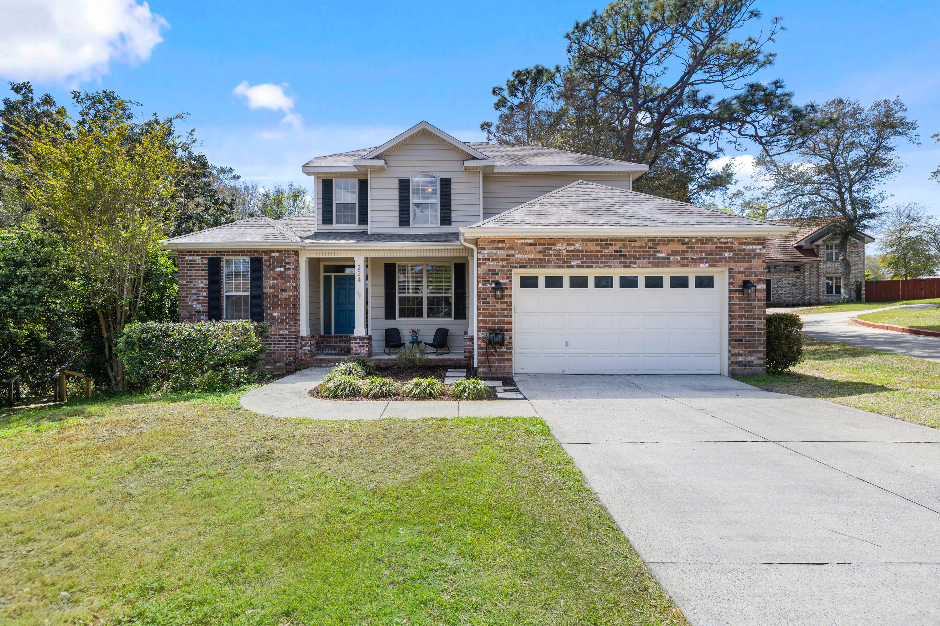 Tucked away on a cul-de-sac in the heart of Niceville, this beautifully crafted home by Key Lime Construction offers the perfect blend of comfort, functionality, and charm. Surrounded by a natural canopy of mature oak trees, the screened porch provides a peaceful retreat overlooking the private backyard--ideal for relaxing or entertaining.

This 3-bedroom, 2.5-bath home features a thoughtful layout with two versatile flex spaces--one on each floor--perfect for a home office, playroom, or additional living area to suit your needs. The spacious downstairs primary suite boasts 10-foot ceilings and a well-appointed ensuite bath with a double vanity, separate shower, and walk-in closet Recent updates include a new roof, water heater, and both HVAC systems, offering peace of mind for years to come.  In 2018, all of the kitchen appliances were upgraded to Whirlpool Stainless Steel. Additional highlights include an enclosed storage area beneath the home, providing convenient space for lawn equipment and outdoor gear.

Conveniently located with an easy commute to both Eglin Air Force Base and Hurlburt Field and within a 10 minute drive of top rated schools, this home offers the ideal balance of accessibility and a peaceful residential setting.

Located in desirable Niceville, this home combines quality construction, modern updates, and a serene natural backdrop--ready to welcome its next owner.