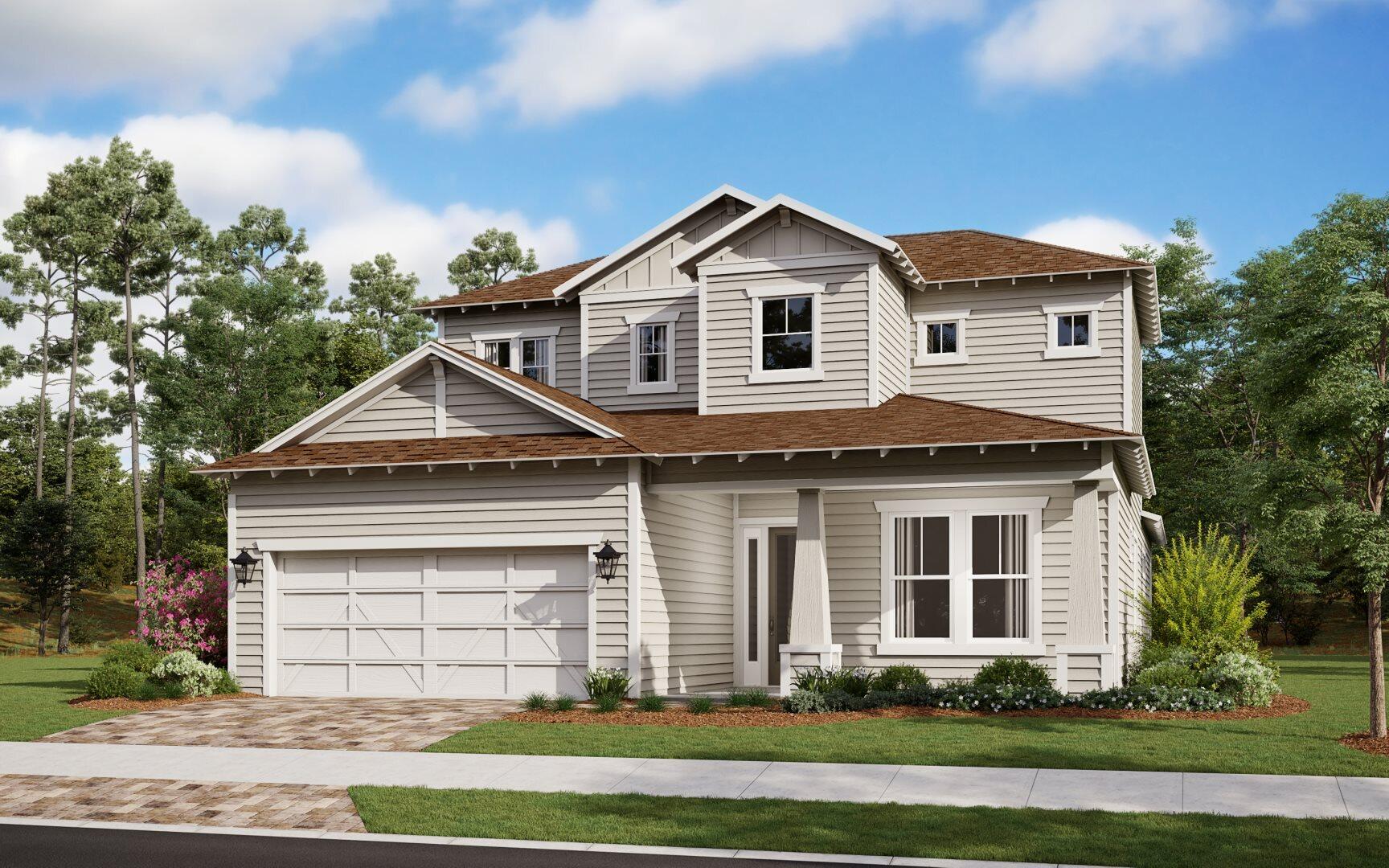 Welcome to the Orchid, one of the most desirable floorplans in NatureWalk at Watersound Origins and known for offering more windows and natural light than any other plan. This thoughtfully upgraded home features 5 bedrooms, including a 220 SF bedroom addition, a private den with 18-lite glass double doors, an expanded garage, and a bright open-concept layout. Enjoy outdoor living with a sliding glass door leading to the covered lanai, complete with a privacy wall, gas drop for a future grill, and additional hose bib. Upgrades include spray foam attic insulation, light attic storage with pull-down stairs, upgraded stair railings with black iron pickets, quartz-appointed baths, and an enhanced laundry room. Located in the only gated community in Watersound Origins with resort-style amenities and golf cart access to dining, shopping, and recreation. No short-term rentals permitted. PRICES SUBJECT TO CHANGE. Photos of a decorated model home are for reference only. Actual home will differ.