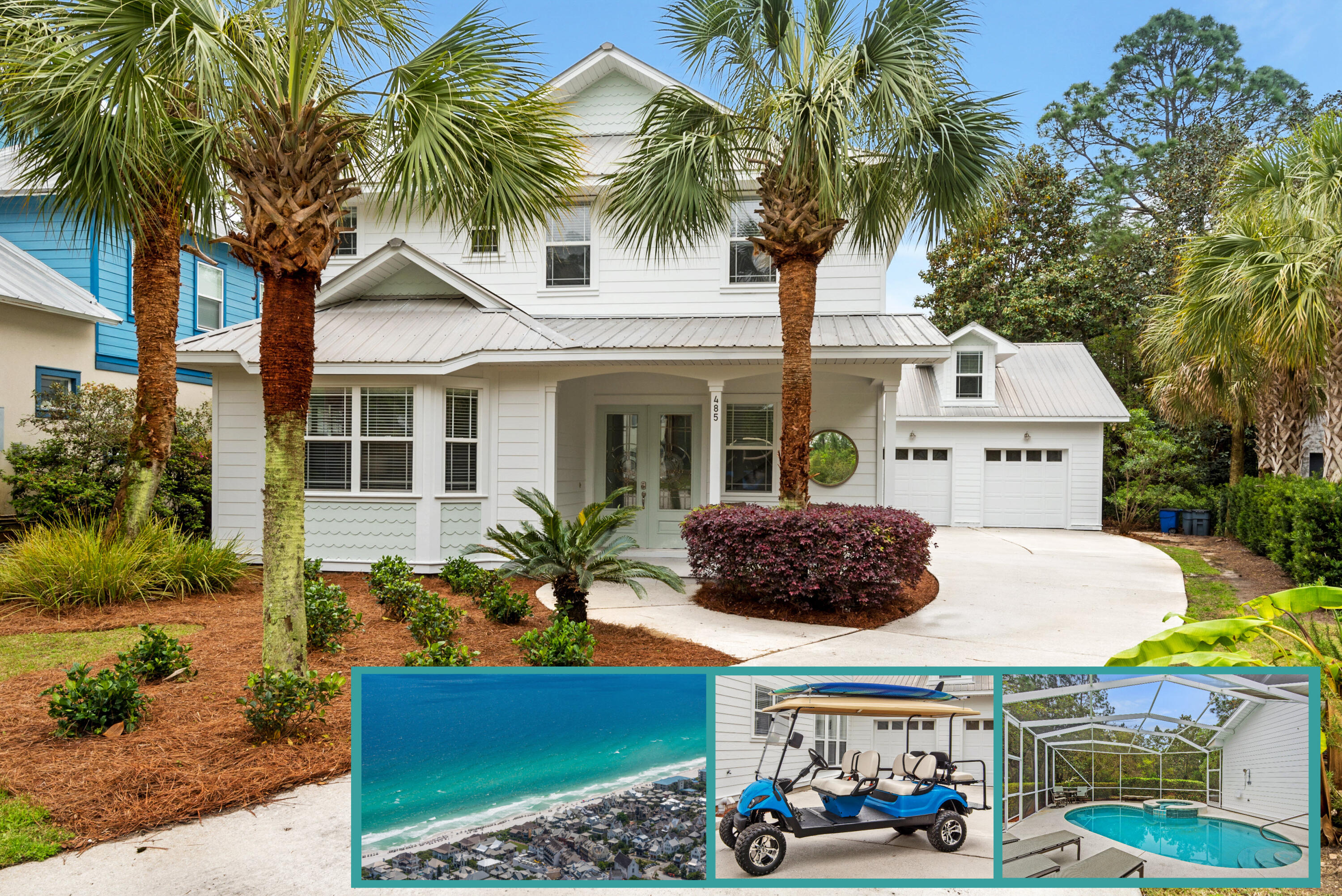 Short term rental powerhouse featuring a designer-renovated coastal home with beach cottage vibe, screened heated pool with hot tub, private backyard, outdoor dining and grilling area, hand-cut shiplap ceilings, local artisan furnishings, and massive 22 person sleeping capacity to maximize revenue.

Designer furnishings, professional photography and full inventory to convey for immediate revenue generation.

Less than a 3-minute golf cart ride to sugar sand beach ensures high occupancy. 

Includes a free six-seater golf cart, kayaks, and barbecue grill for added guest appeal.

Designed from the ground up to ensure easy, low cost maintenance and best possible yield.

Do an Internet search on Legacy Beach Homes of Destin, Florida to view real time calendars in order to determine availability Seller is listing over $100 million worth of properties from their portfolio (35 large STRs in the Destin/Miramar/30A area with an average appraisal value of slightly over $3M each.).

The seller is only selling 10% of the portfolio. Seller will withdraw this and/or any other remaining listings once the first  $10 million (approximately)  in sales have been achieved.

Seller does not disclose property-level rental revenue data. Buyer to perform their own due diligence regarding income potential. However, the appraisal in the document section of this listing may include the appraiser's revenue projection.

Neither Airbnb nor VRBO offer a transfer option.  However, the seller will make all reasonable efforts to facilitate the transfer of reservations.

The Seller does not have to sell.  Property has been priced based on recent appraisal and reflects the seller's minimum acceptable price.

Most recent appraisal and inspections are included in the documents section of this listing