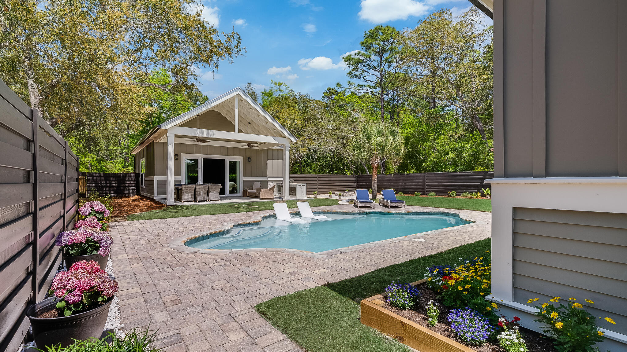 CALL TODAY! A truly exceptional estate offering a rare blend of privacy, scale, and timeless coastal elegance. Gracefully positioned on more than two acres of manicured grounds, this remarkable property offers multigenerational capacity on the nicest non-HOA street in Freeport just one tier off the Bay!

YOU MUST SEE! Thoughtfully composed as a private compound, the estate includes a main residence RENOVATED 2026 and complemented by a separate pool house, creating an ideal setting for hosting family and friends. The outdoor experience is equally refined, anchored by a resort-style pool, fitness/art studio, new grilling and fire pit area with expansive grounds that invite both relaxation and entertaining on a grand scale. Additional structures enhance both lifestyle and functionality, including a detached fitness/art studio, utility shed with tractor and riding lawn mowers that are like-new for maintaining the property with ease. With no HOA, the estate offers complete freedom--allowing for a true sense of ownership without restriction, whether for recreation, expansion, or long-term investment. The property is also in desirable Flood Zone X and does not require flood insurance. 

Set within the natural beauty of Walton County north of the bay, this property delivers a sense of space and tranquility that is increasingly rare, while remaining just minutes from Freeport's conveniences and just 15 minutes from the world-renowned beaches of Scenic Highway 30A. Boaters  can enjoy paradise with peace of mind at the magnificent new Shipyard Marina, NW Florida's most accessible, first class dry dock storage marina just a few miles away! Shipyard will house boats up to a 40' long securely, and the helpful staff will have them fueled and ready in deepwater for expeditions on the Bay, Intercoastal, or the Gulf. Alternatively, there are 3 nearby boat ramps to launch into the Bay if you want keep your boat on the property where there is plenty of room. So many options to live the American Dream!

This is an epic opportunity to secure a unique Bayview estate with acreage, water views, and enduring appeal--where lifestyle, privacy, and setting come together in a way that cannot be replicated.

Buyer to independently verify all dimensions and information.