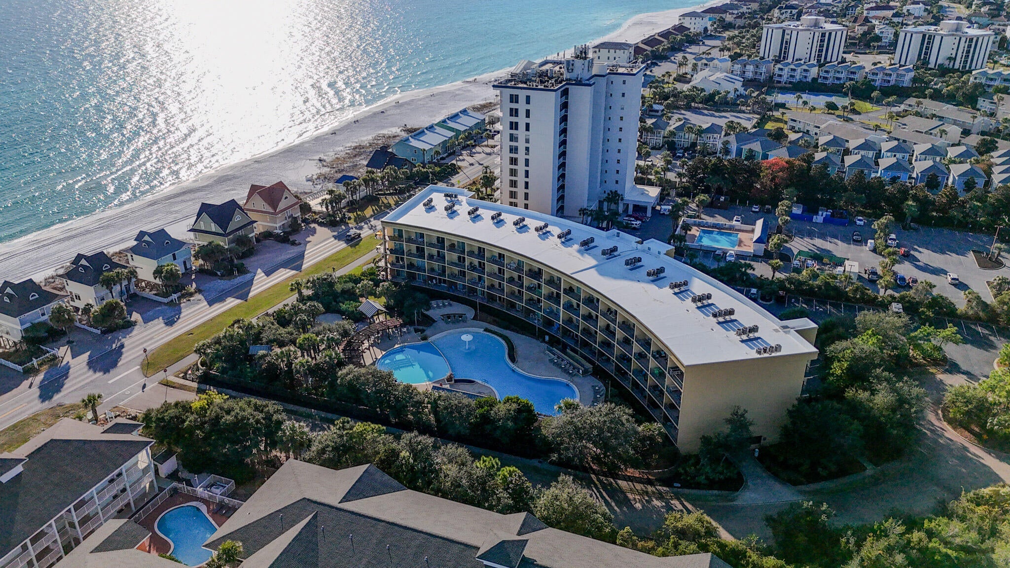 Welcome to the Best Little Condo complex in Miramar, right across Scenic 98 from the Gulf, Offering a picturesque backdrop for your coastal lifestyle. This unit comes fully furnished. The open layout enhances the living space and sleeps 6. Enjoy the Resort-Like Pool area and all the amenities this great complex has to offer, including easy access to beautiful beaches and local attractions and walking distance to 3 popular restaurants. Beach Resort has a loyal snowbird group that comes every year, and families have been coming in the summer for generations, bringing you income all year round! HOA is in Great shape!! Come be a part of this wonderful community!
