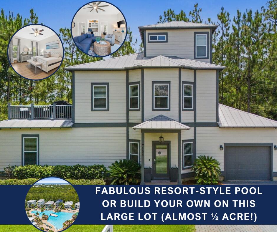 LARGE LOT (ALMOST 1/2 ACRE!) • SPACIOUS HOME • RESORT-STYLE POOL • TWO INDOOR LIVING AREAS • MULTIPLE HANGOUT SPOTS • SLEEPS 12+

Perfect for making memories AND investment dollars! 

Talk to your CPA about how you can save THOUSANDS on your taxes with a cost segregation study.

---INTERIOR FEATURES--- 

FIRST FLOOR: 

* 3 BR/2 BA + wet bar 
* 1-car garage for bikes and beach gear 
* Covered back porch, very private 
* Nature views 

SECOND FLOOR: 

* 1 BR/1 BA 
--En-suite bath has double vanities, garden tub, separate shower 
* Kitchen fitted with stainless appliances 
* Dining seating for 6 + 4 at the bar 
* Balcony with grill and outdoor seating 
* Ceiling fans throughout 
---INTERIOR FEATURES--- 

FIRST FLOOR: 

* 3 BR/2 BA + wet bar 
* 1-car gara THIRD FLOOR:

* Bunk bedroom with en-suite bath and owner's closet 


---EXTERIOR FEATURES--- 
* Gated community 
* Safe, neighborhood feel 
* Plenty of parking for cars and a golf cart
* Surrounded by nature 
* Large lot! 
* Outdoor shower

See the walkthrough video attached to this listing, and ask your agent for the Airbnb link as well.

Thank you for your interest.  We look forward to your offer!