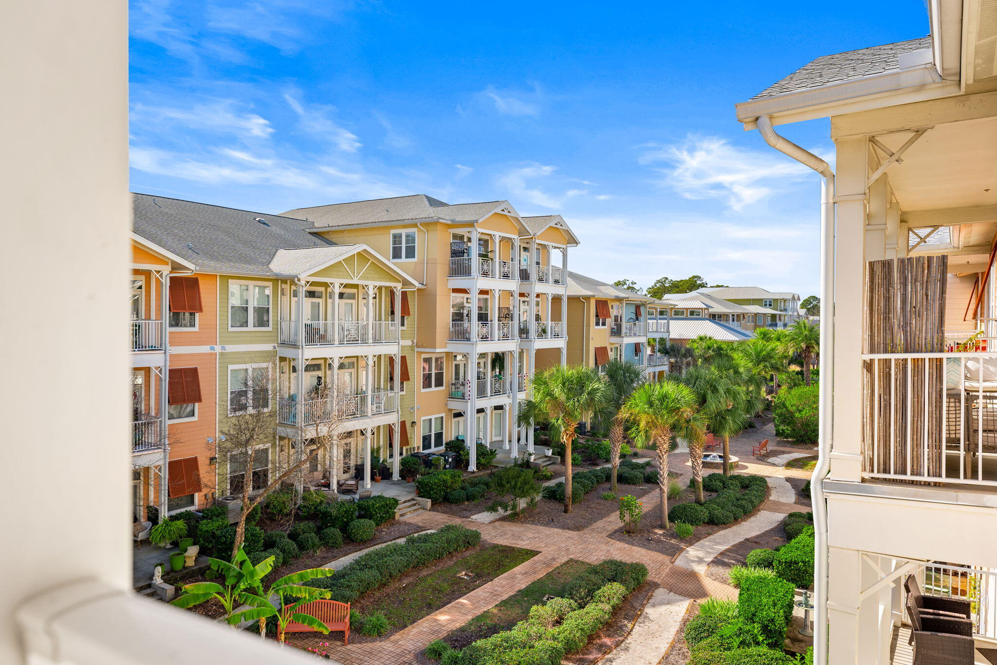 Welcome to Island Reserve Condominium #6301, an elegantly updated, top-floor end unit offering 2 bedrooms and 2.5 bathrooms in a peaceful, resort-style setting. 

What truly sets this condo apart is its rare top-floor, end-unit location with immediate access to the parking garage. Simply drive to the top level and walk just steps to your front door. No stairs, no elevators, and no hassle, making daily living and grocery runs effortless. Enjoy the added benefit of no neighbors above you, providing extra privacy and a quiet environment. Relax on the spacious covered balcony, which overlooks a tranquil waterfall feature and open green space, perfect for morning coffee or unwinding after a long day. 

Inside, you will be welcomed by beautiful architectural arches, an open-concept kitchen and living area, 10-foot ceilings, crown molding, immaculate baseboards, and classic oak plantation shutters that add timeless charm and privacy. 

Recent upgrades include: all new interior paint (Greek Villa White by Sherwin-Williams), new engineered hardwood flooring, newer HVAC (2017), new hot water heater (2023), updated lighting fixtures including Stix LED Chandelier, and new stainless-steel appliances, including a touchscreen refrigerator.

The home also features custom storage solutions in the kitchen, bathrooms, and both walk-in closets, maximizing functionality and organization. The primary suite offers a private entrance to the balcony, a spacious walk-in closet, and a well-appointed en-suite bath with double vanity, soaking tub, and separate shower. 

Island Reserve amenities are just a short walk away and include a resort-style pool, air-conditioned indoor basketball/pickleball court, fitness center, private library, theater room, pool table, and more. 

Ideally located minutes from Panama City Beach attractions such as Pier Park, Ripley's Believe It or Not, ZooWorld, and only a short drive to the sugar-white sands of the Gulf, this condo offers the perfect blend of convenience, comfort, and coastal living. As an added bonus, because this unit is located on the third floor, flood insurance is not required. Schedule your private showing today.