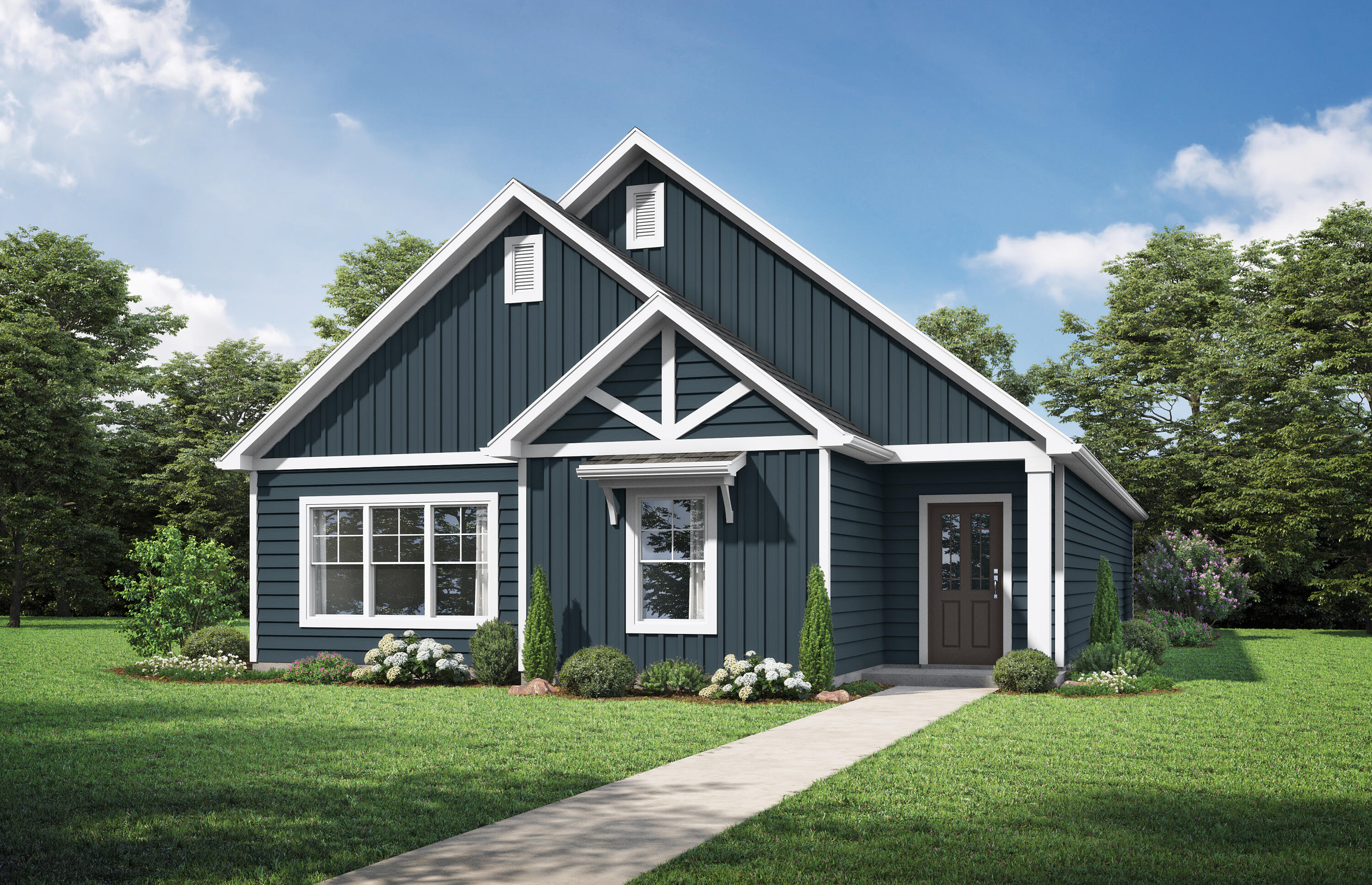 The Lauderdale II by Valor Communities on one of the largest court lots avaialble is the home you've been waiting to call your own! With your primary bedroom and huge walk-in closet on the first floor, you'll have all the space you need. Our Vaulted ceilings ensure your new home feels open and welcoming. With quartz countertops, hardiboard exterior, irrigation, and 220 V outlet in the garage already included in our features, you'll be impressed at what this home has to offer! Three bedrooms are on the main floor with a large bedroom and bath upstairs.