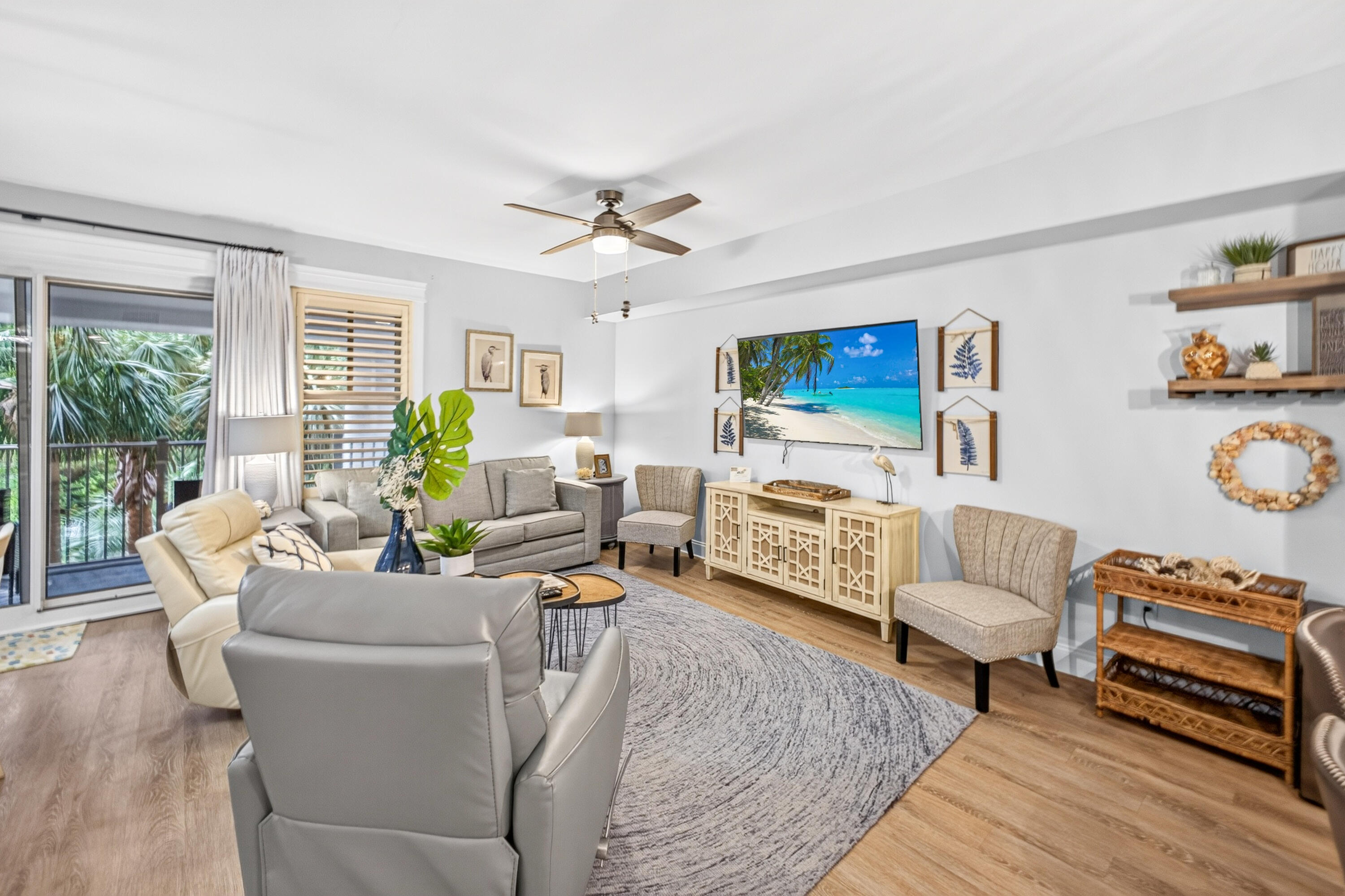 Discover the perfect blend of coastal elegance and resort-style living in this beautifully renovated 1-bedroom, 2-bath residence in The Grand Sandestin. Offering 821 square feet of thoughtfully designed living space, this second-floor retreat has been tastefully updated with stylish finishes and an inviting, open-concept layout that feels both spacious and welcoming.

Large windows and abundant natural light create a bright, airy atmosphere, while the well-appointed kitchen and generous living area flow seamlessly onto the private balcony. From here, enjoy picturesque views and the gentle ambiance of the resort--an ideal setting for morning coffee, afternoon reading, or unwinding with a glass of wine in the evening.

The spacious primary suite offers a peaceful escape, complemented by an additional full bathroom that provides convenience and flexibility for guests. Whether you're seeking a full-time residence, a vacation retreat, or an exceptional investment opportunity, this residence delivers effortless luxury in one of Sandestin Golf and Beach Resort's most desirable locations.

Enjoy being just moments from the Village of Baytowne Wharf, where dining, shopping, entertainment, and year-round events await, along with access to championship golf, resort pools, the marina, tennis courts, and the sugar-white beaches of the Emerald Coast. This is more than a condominium--it's a lifestyle defined by comfort, convenience, and the very best of Sandestin living. As an introduction to the Sandestin lifestyle, we invite our new owners to explore amenities that make Sandestin special. The listing brokerage and seller(s) are presenting the buyer(s) of this property with (2) 90-minute rounds of Tennis court time, a golf foursome at one of our three championship courses, and a round of golf for up to four (4) players at the unrivaled Burnt Pine Golf Club.

Sandestin Golf and Beach Resort features more than seven miles of beaches and pristine bay front, four championship golf courses, 15 world-class tennis courts, a 226-slip marina, a fitness center, spa and celebrity chef dining. Shop, dine and play at the charming pedestrian village, The Village of Baytowne Wharf and more. Inside the gates of the resort, residents enjoy a balanced lifestyle of high-class living, spanning the 2,400 acres from the beach to the bay. Everything within the gates of the resort is accessible by golf cart or bicycle. The entire resort is interconnected by miles of pedestrian, bike and golf cart paths that weave through groves of live oaks, meandering past natural lagoons, fountains, man-made lakes, and meticulously landscaped fairways.